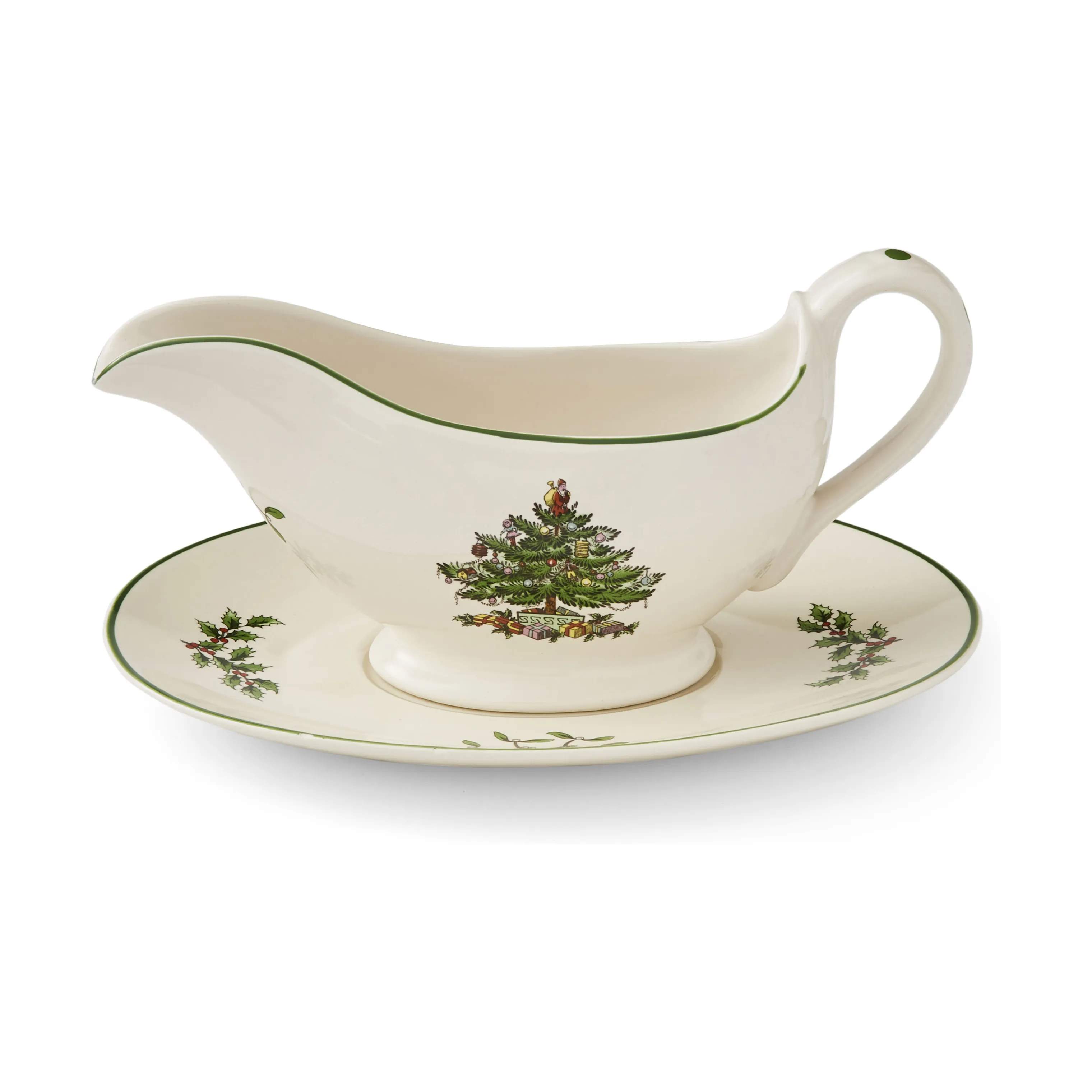 Spode Sovseskåle og -kander Christmas Tree Sovseskål i Hvid/grøn/rød, 1