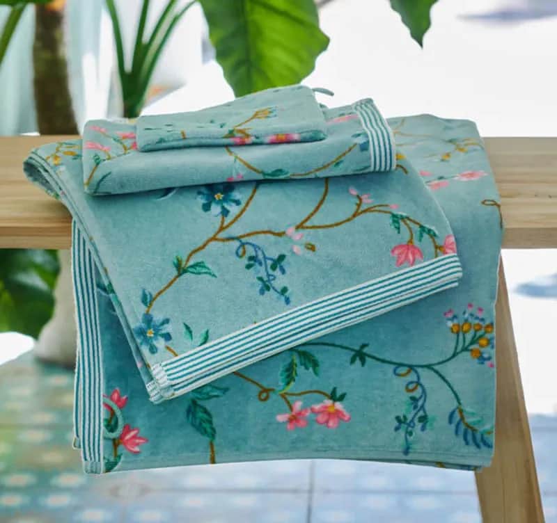 PIP Studio Håndklæder Les Fleurs Håndklæde i Blue , B30 x L50 cm, 3