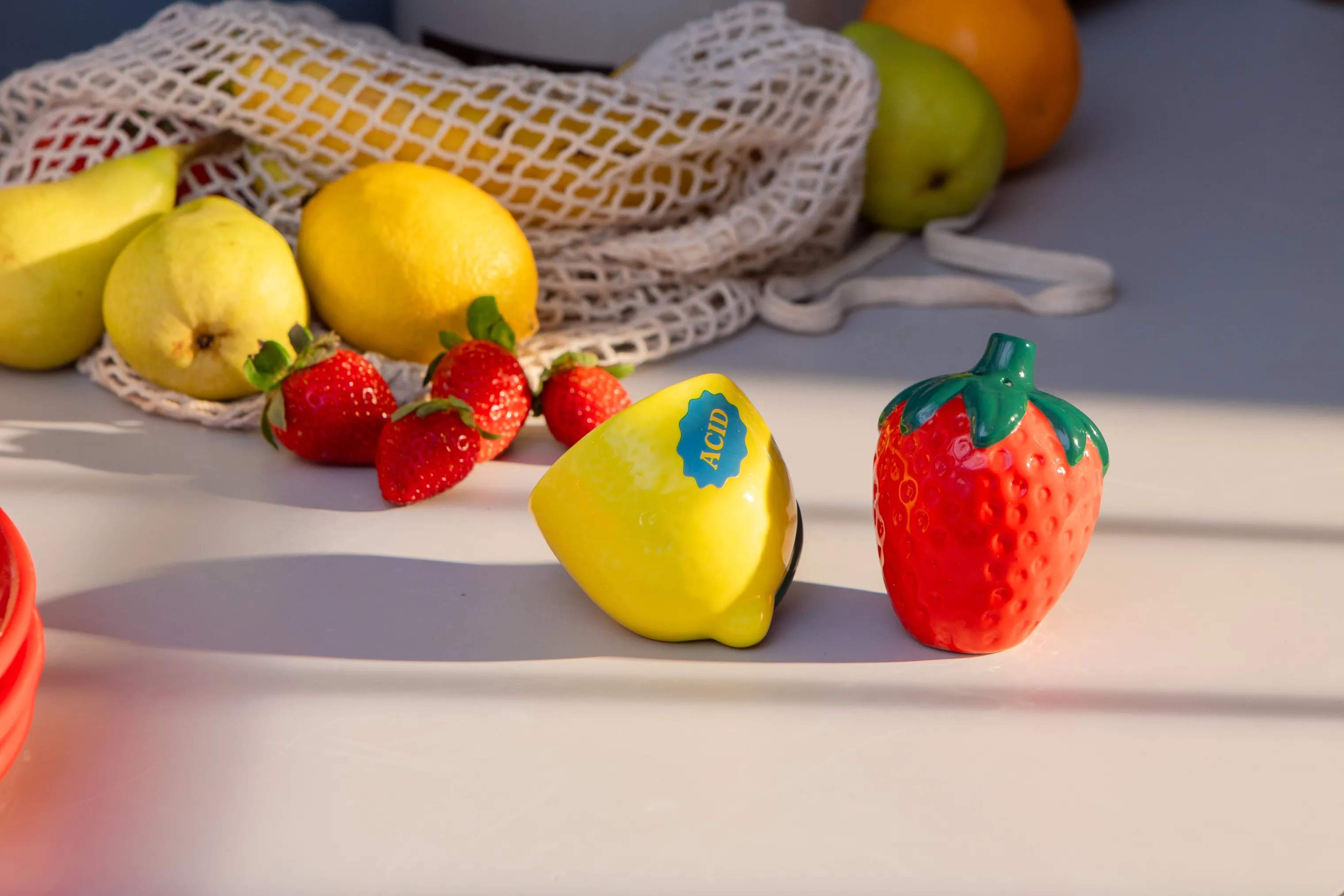 DOIY Strøsæt Strøsæt - 2 dele i Jordbær/citron, 2