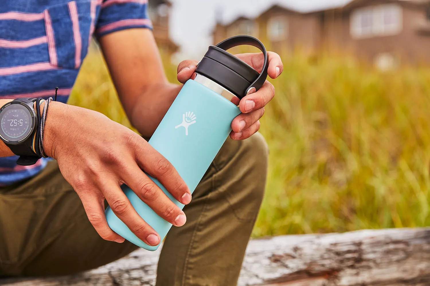 Hydro Flask To go kopper Wide Flex Sip Lid Termoflaske i Hvid/stål/sort/rød, 2
