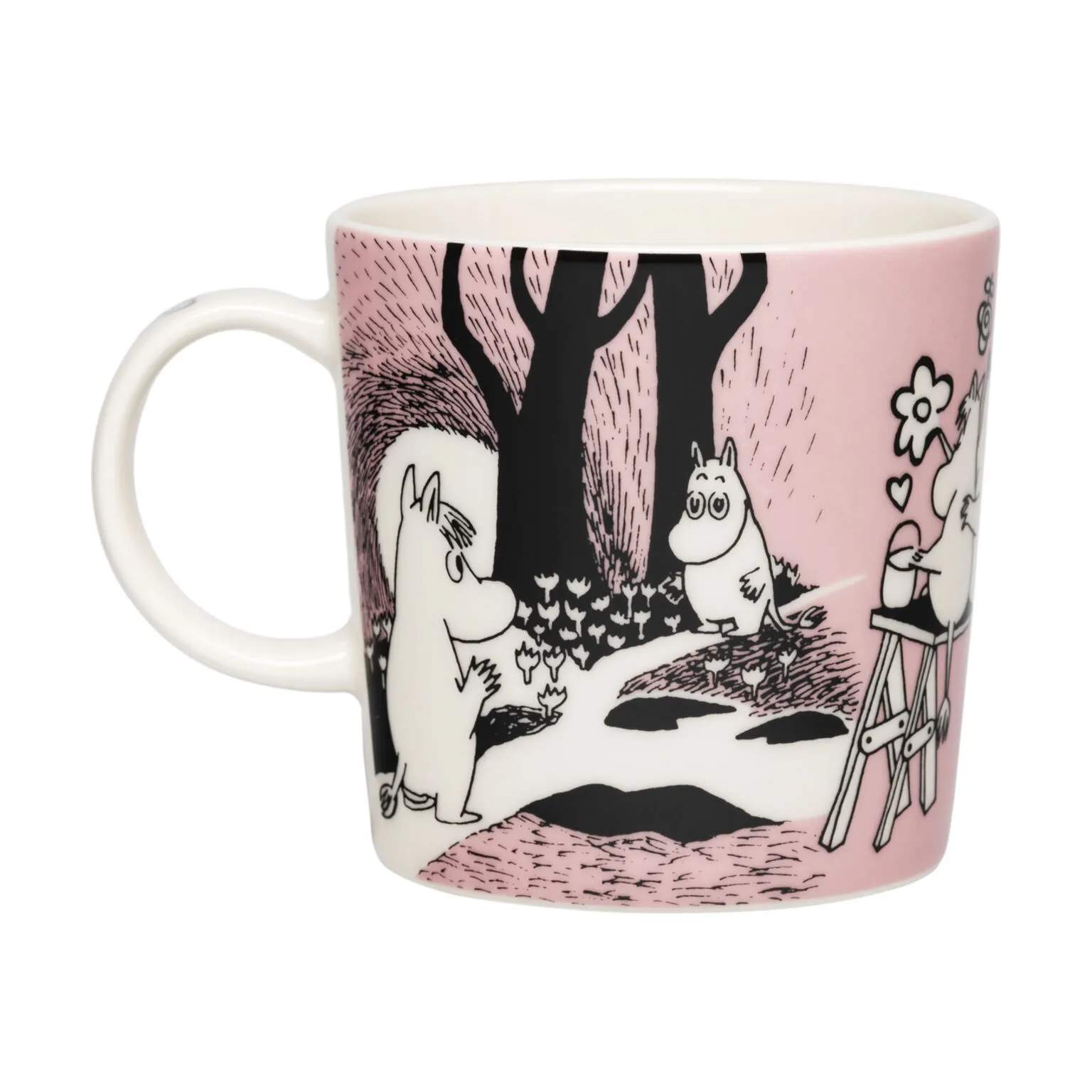 Moomin Arabia Krus og kopper med hank Kærlighed 30 år Jubilæumskrus i Lyserød/kærlighed, 30 cl, 5