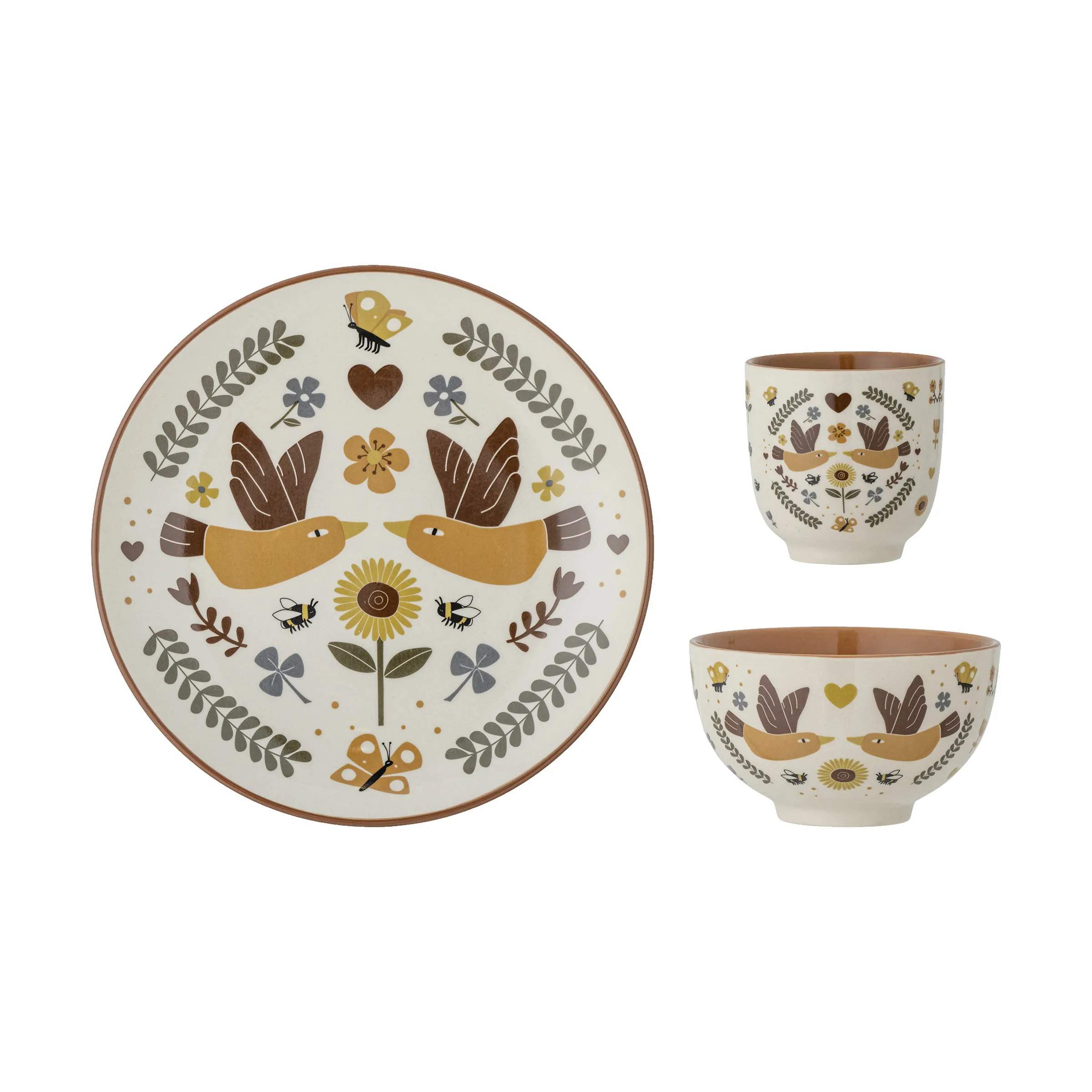 Bloomingville Spisesæt Mini Bryn Servicesæt i Fugle, 1
