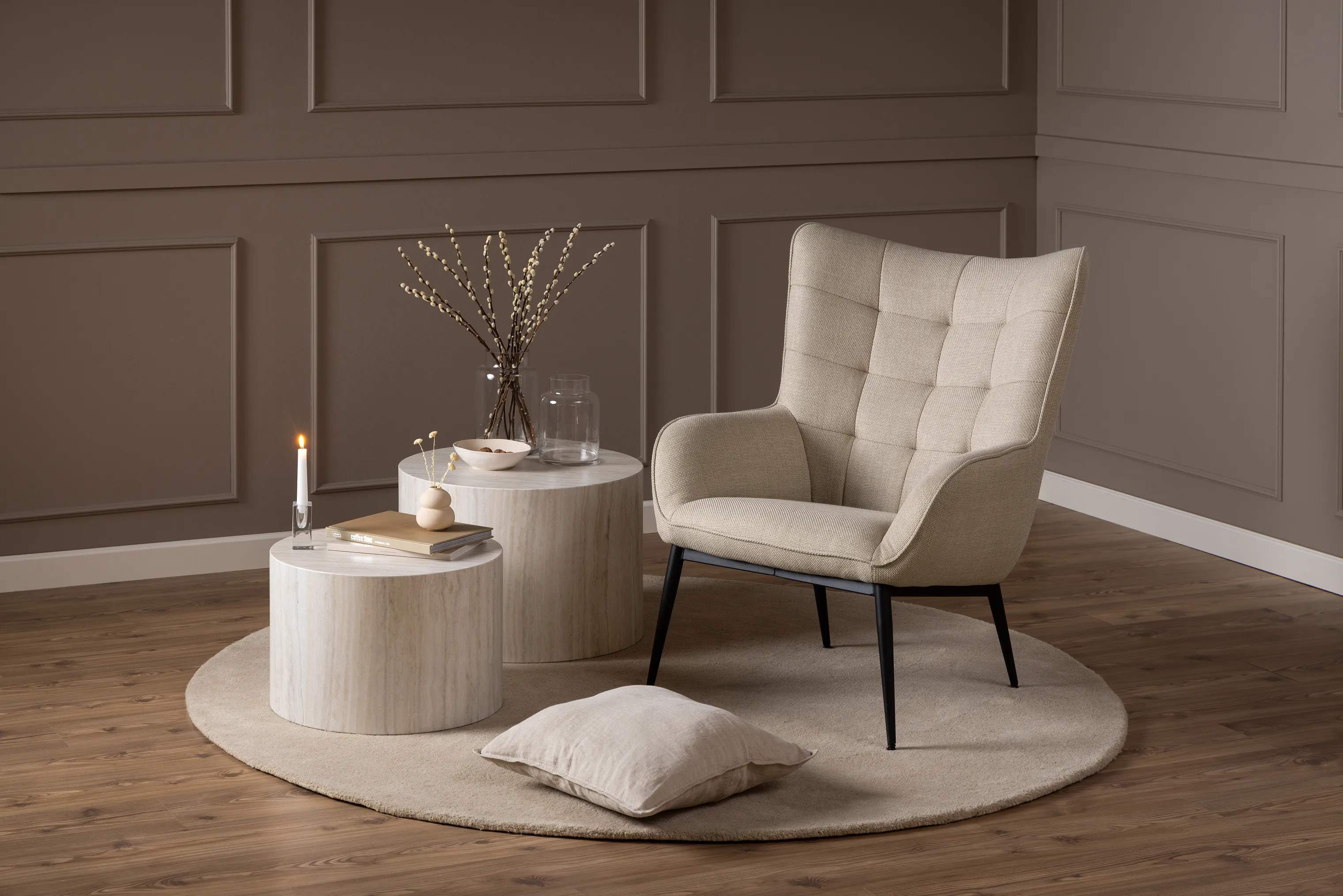 CASA Living Sofaborde Dice Sofabordssæt - 2 stk i Beige, 2