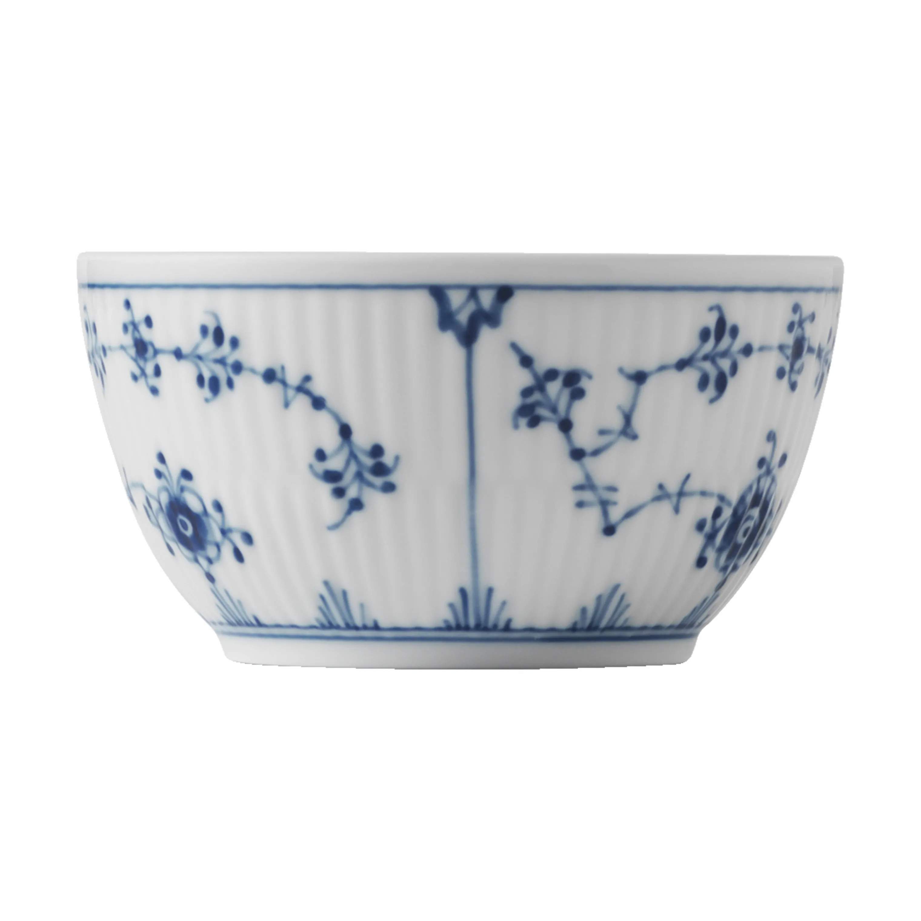 Royal Copenhagen Serveringsskåle Musselmalet Riflet Skål i Hvid/blå, 8,5 cm, 1