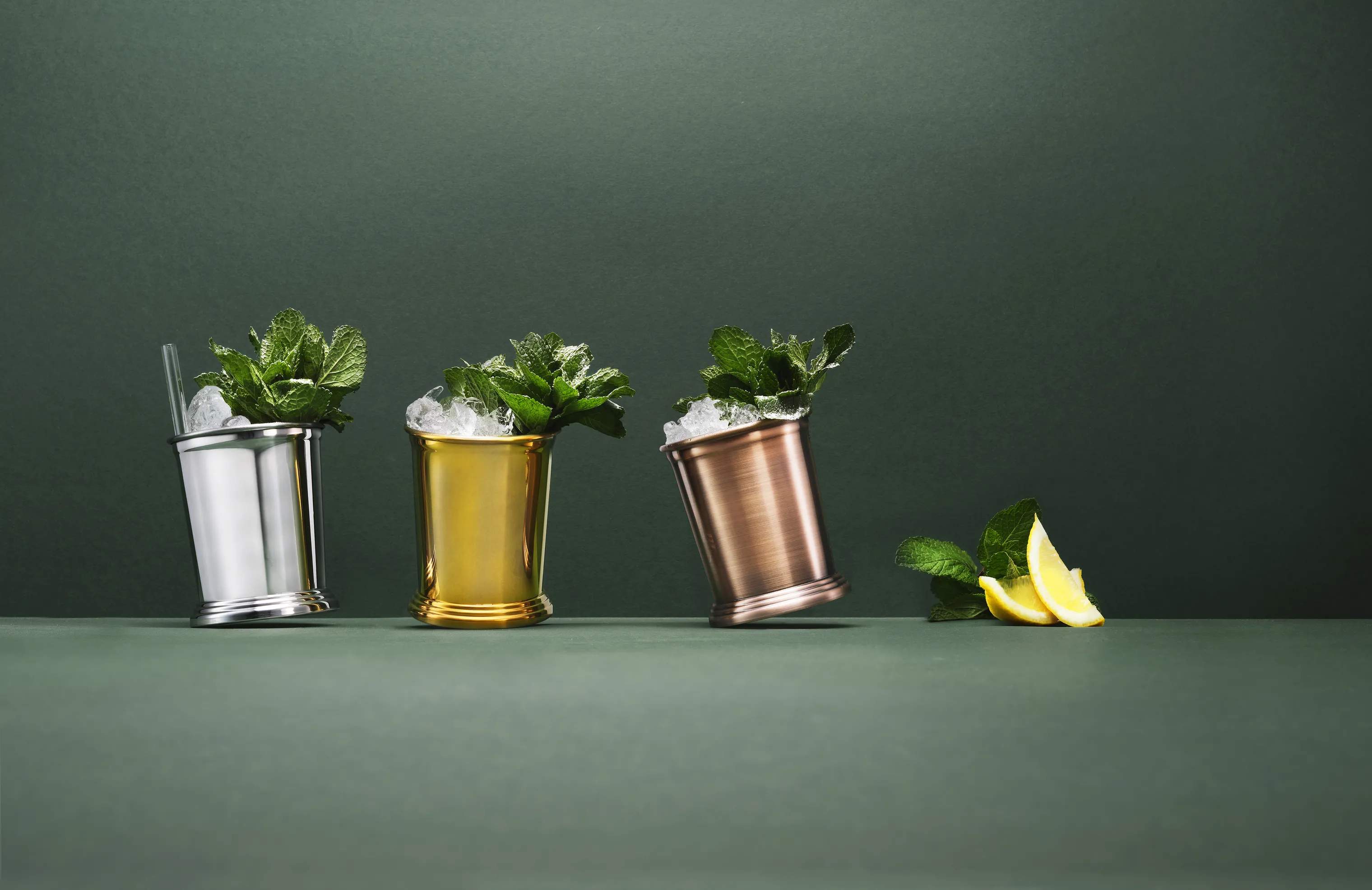 Mixology by CASA Living Cocktailglas MIXOLOGY Mint Julep Krus - 3 stk. i stål, guld, kobber, 35 cl, 2