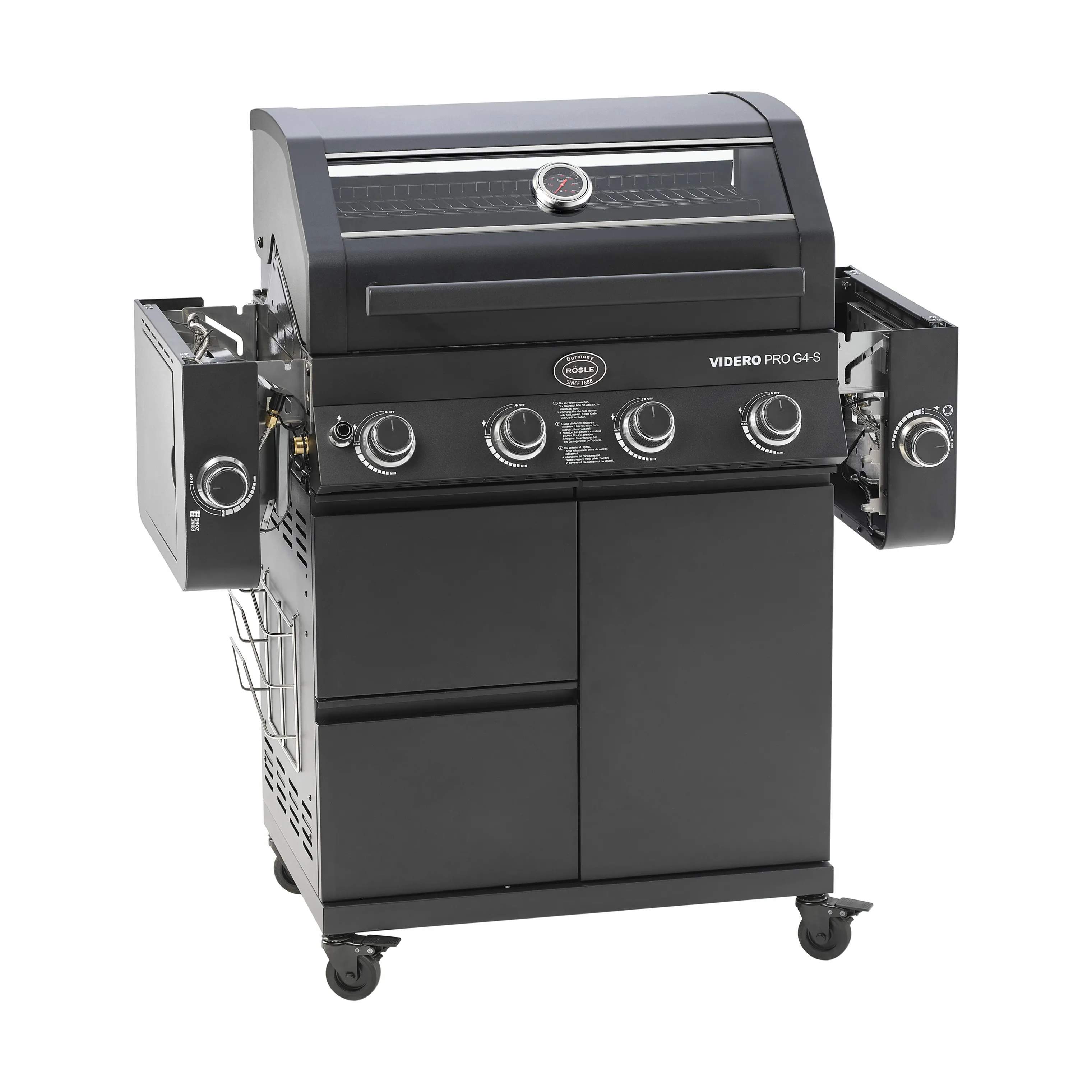 RÖSLE Gasgrill Videro Pro Gasgrill i Sort, 4