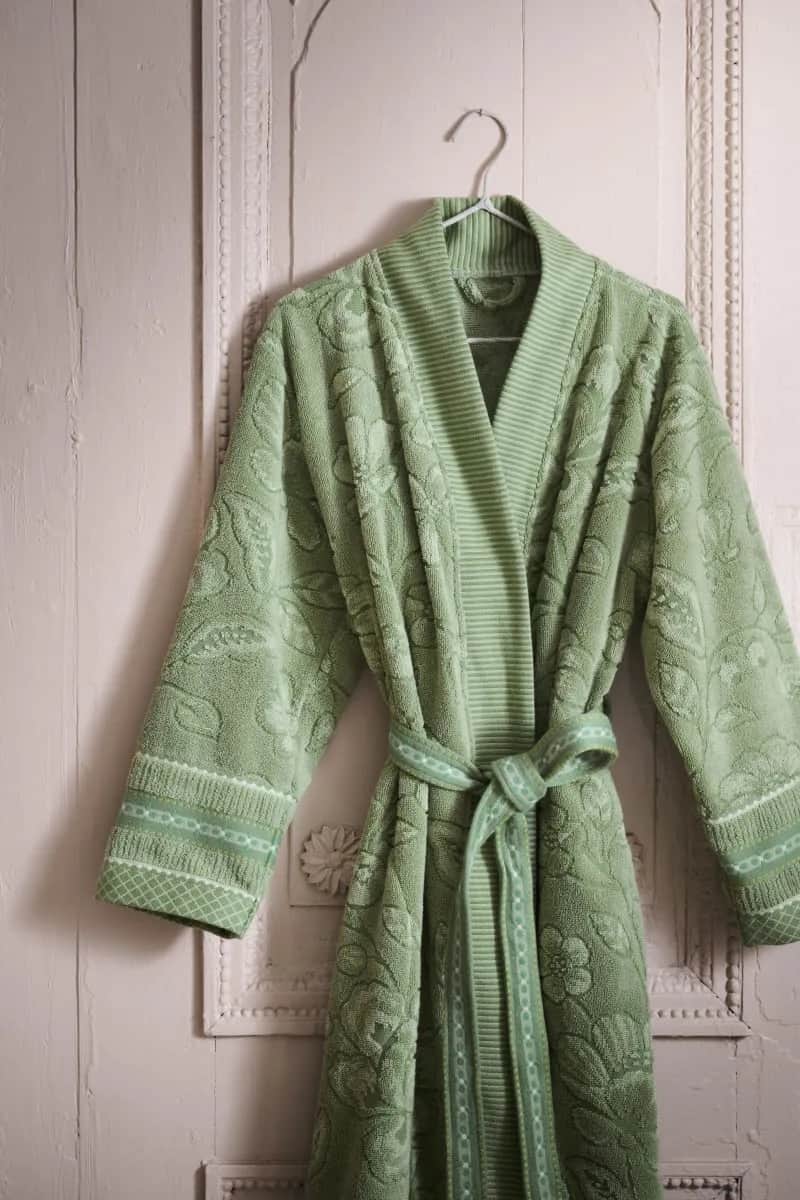 PIP Studio Morgenkåber Jasmin Jacquard Badekåbe i Grøn, Str. XL, 4