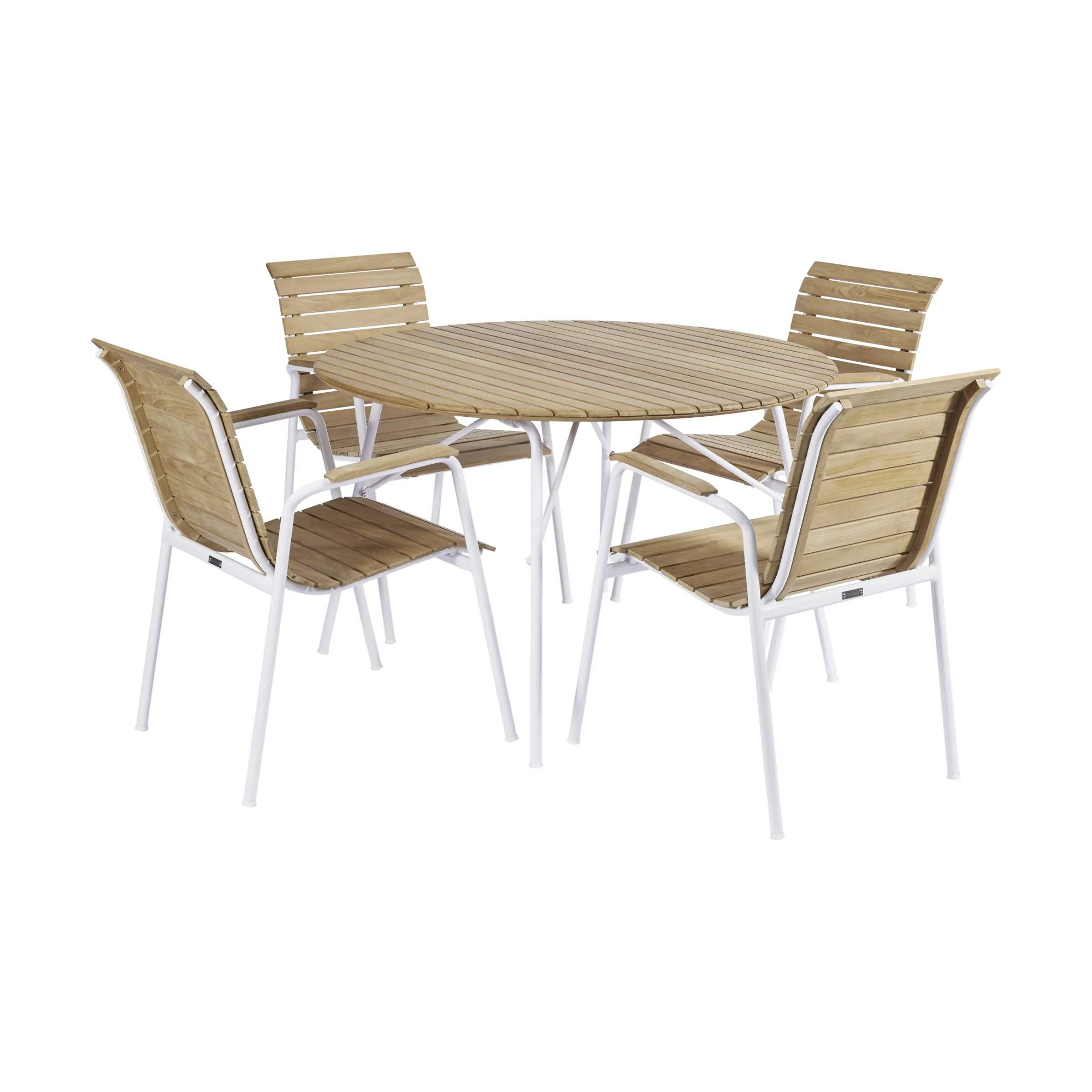 Bellevue Havemøbelsæt - 1 bord og 4 stole, hvid, large