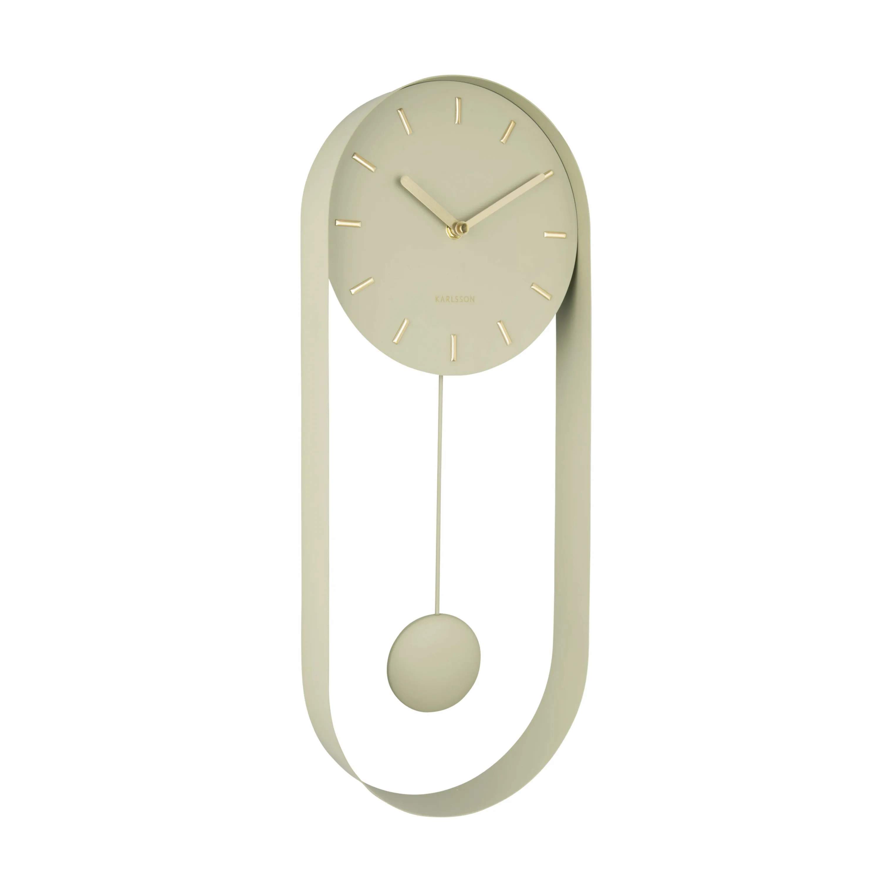 Charm Pendulum Vægur, olivengrøn/messing, large