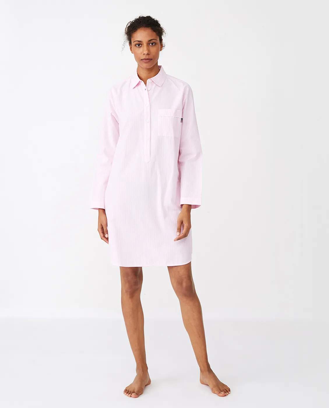 Lexington Pyjamas Icons Pyjamasskjorte Organic Dame i Pink/White, S, 2