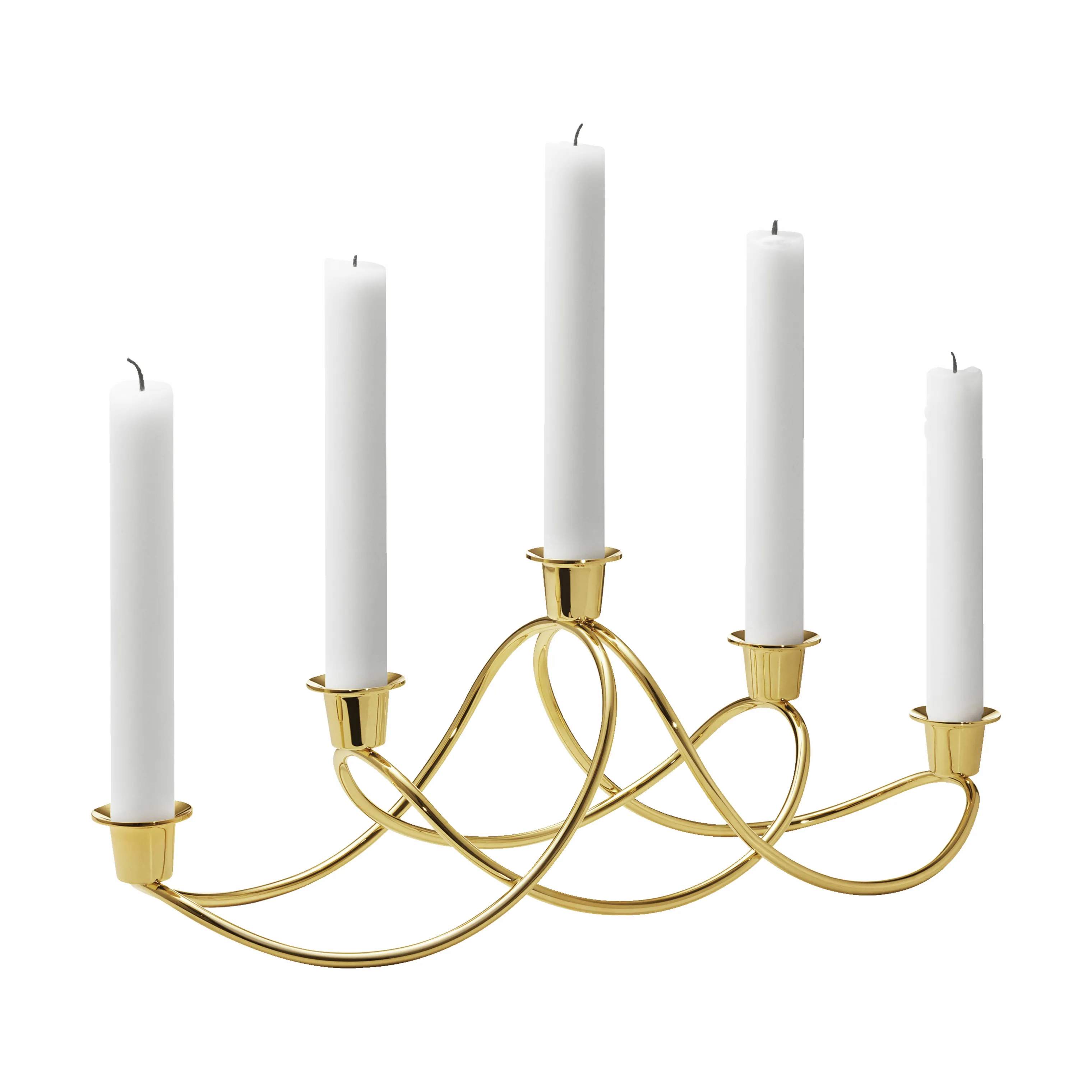 Georg Jensen Kronelysestage Christmas Collectibles Harmony Lysestage i Guldfarvet, 1