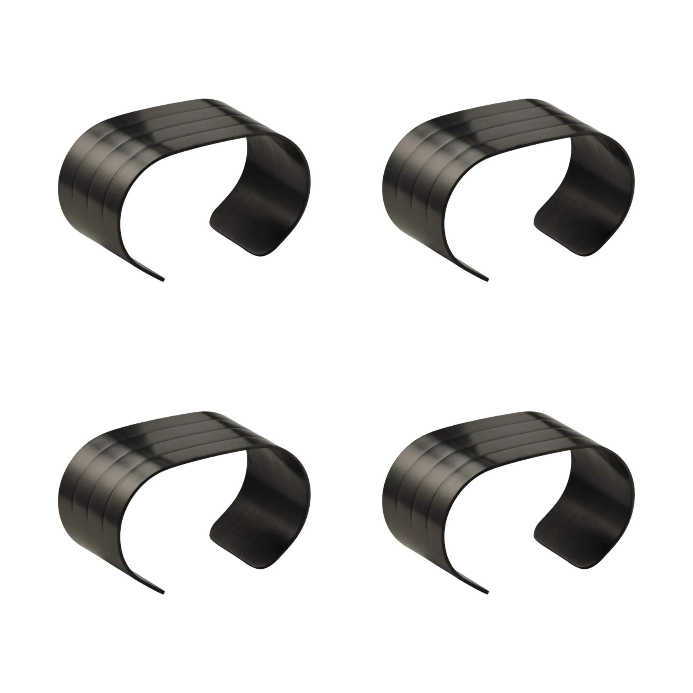 Servietring - 4 stk., sort, large