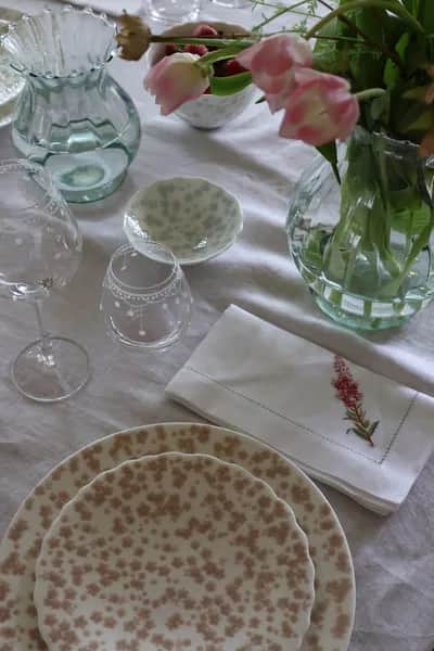 Wik & Walsøe Middagstallerkener Slåpeblom Middagsallerken i Hvid/Rosa, 6