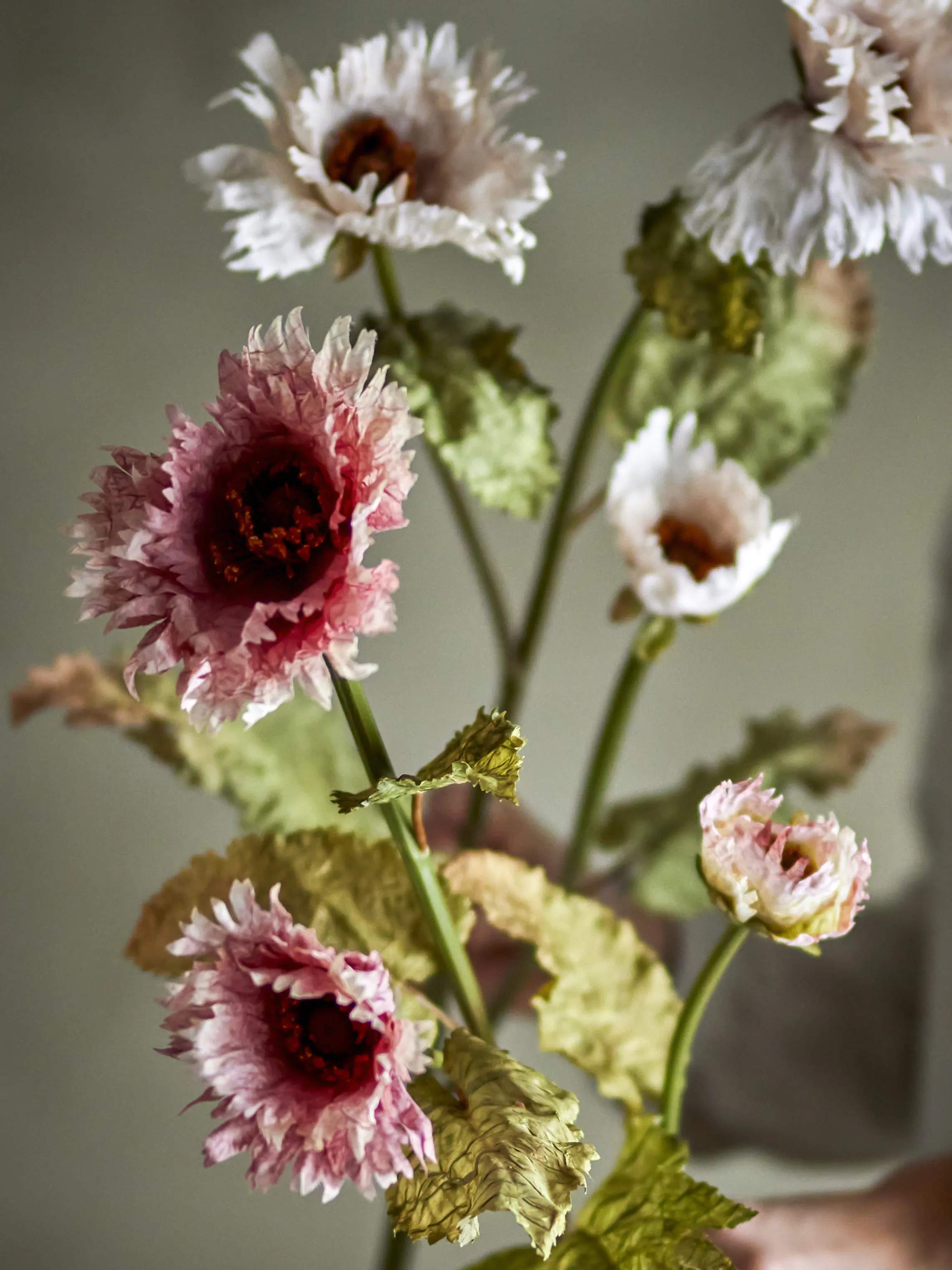 Bloomingville Kunstige blomster Kunstig blomst - Chrysantemum stilk i Lyserød/rød, 2