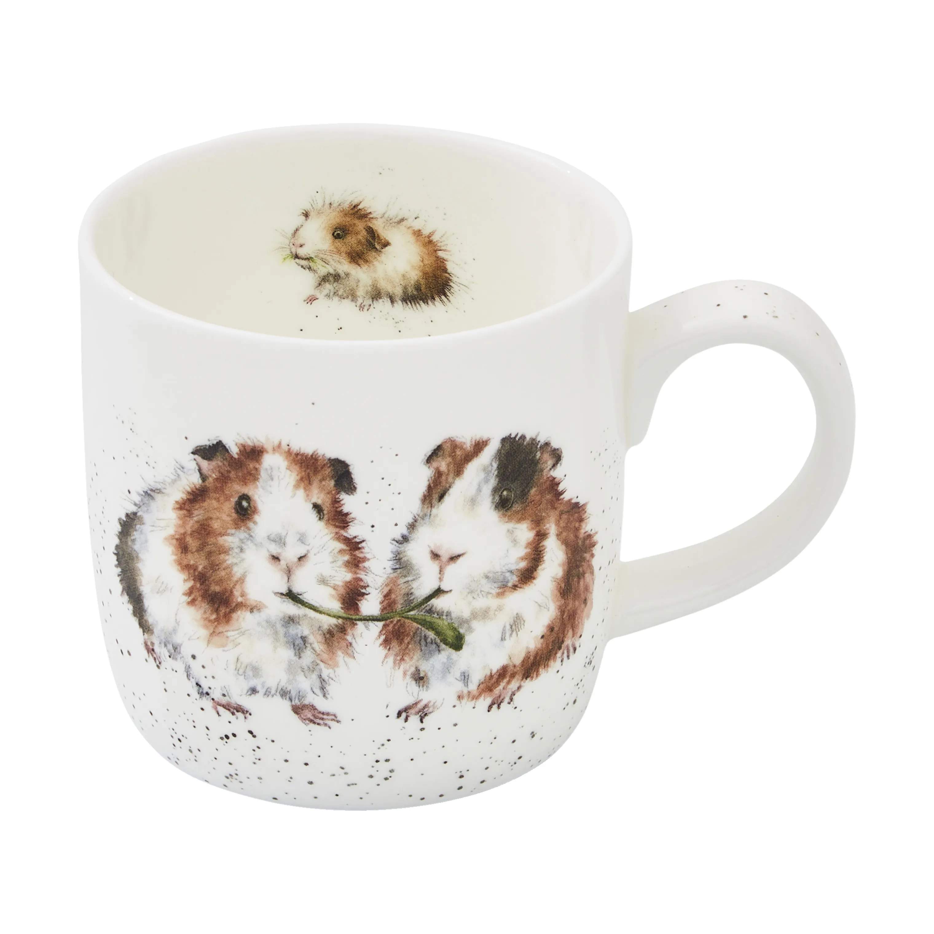 Spode Krus og kopper med hank Wrendale Krus i Marsvin, 1