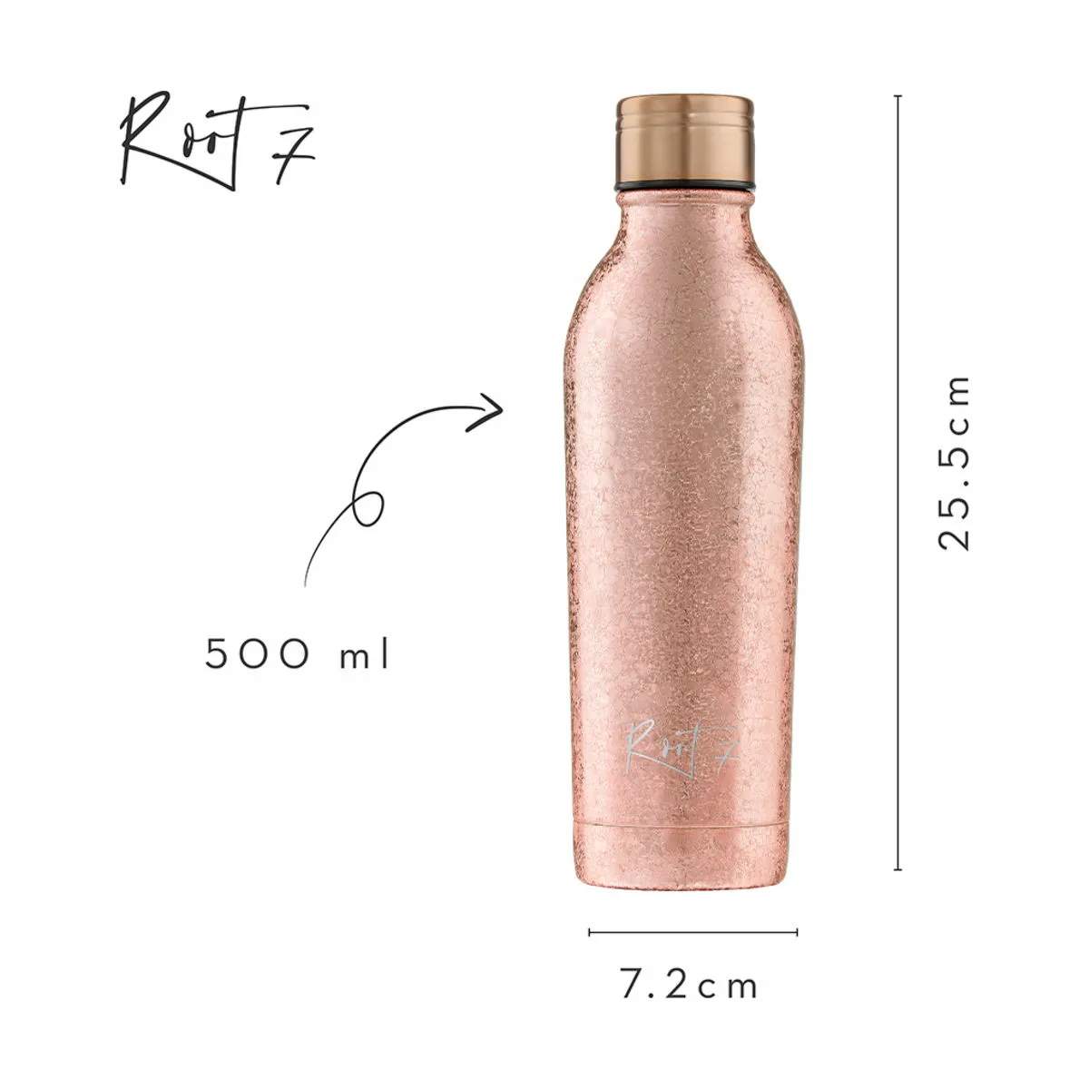 Root7 Drikkedunke OneBottle Termo Drikkedunk i Rose Gold Sparkle, 500 ml, 4