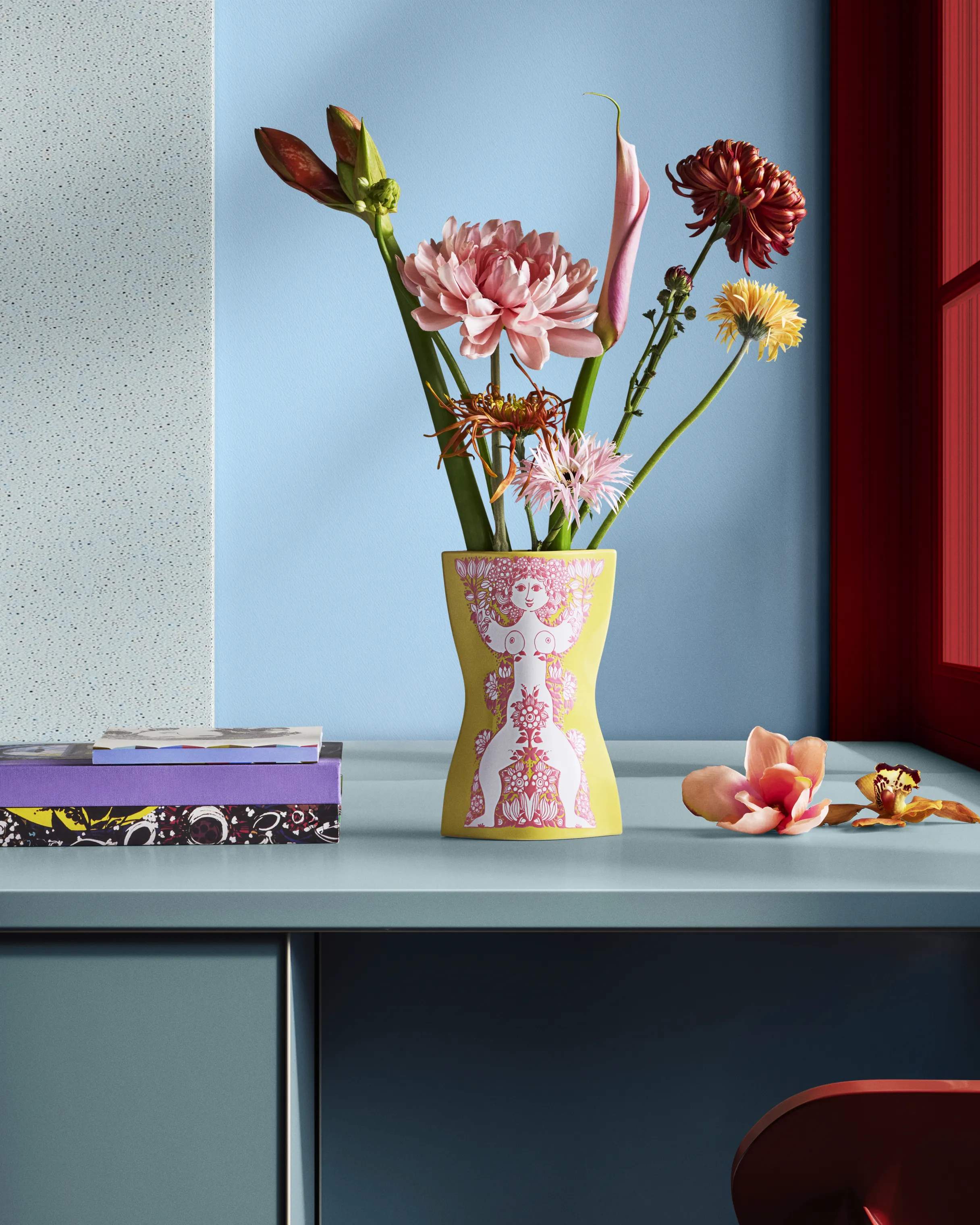 Bjørn Wiinblad Vaser Nina Vase i Gul/Pink, 2