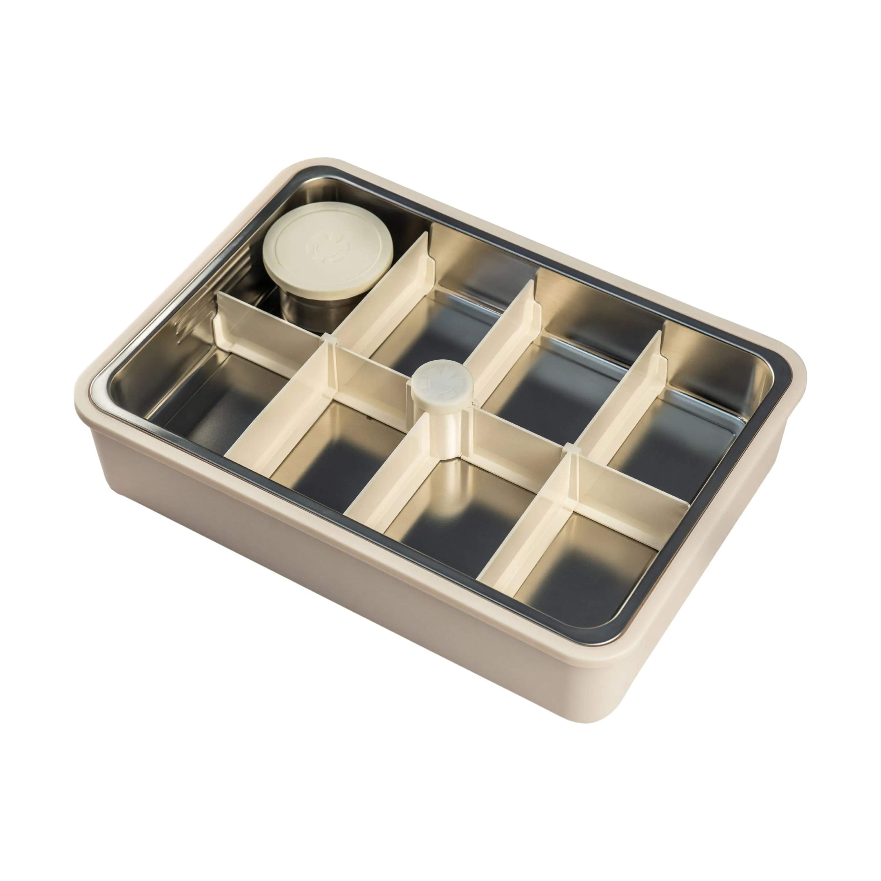 Platterbox Opbevaringsbokse Snack Box Tilbehørssæt - 21 dele i Creme, 1