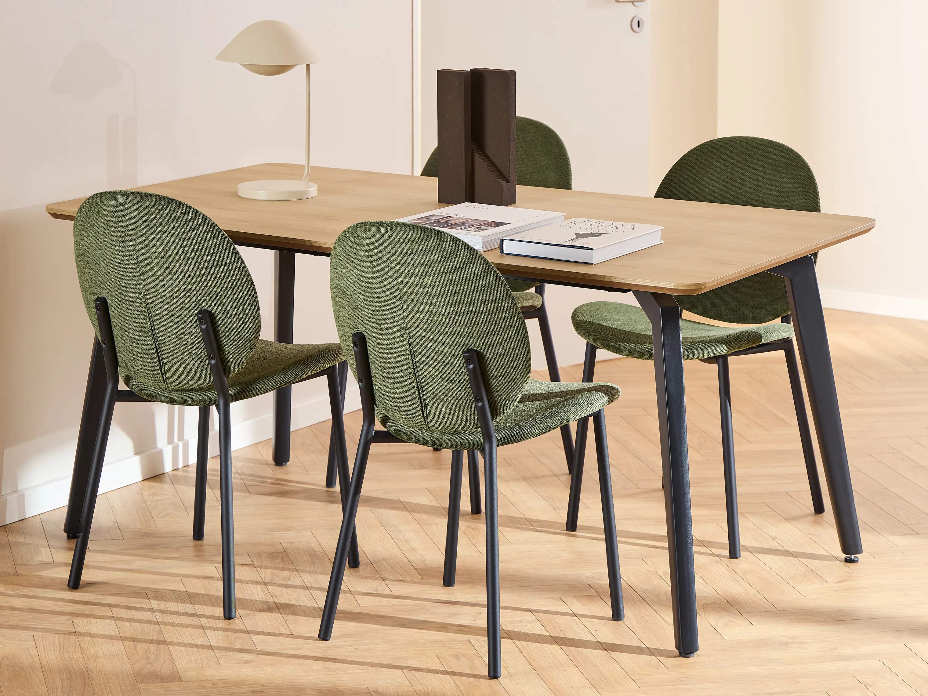 CASA Living Spiseborde Cadiz Spisebordssæt - 5 dele i Natur/grøn, 1