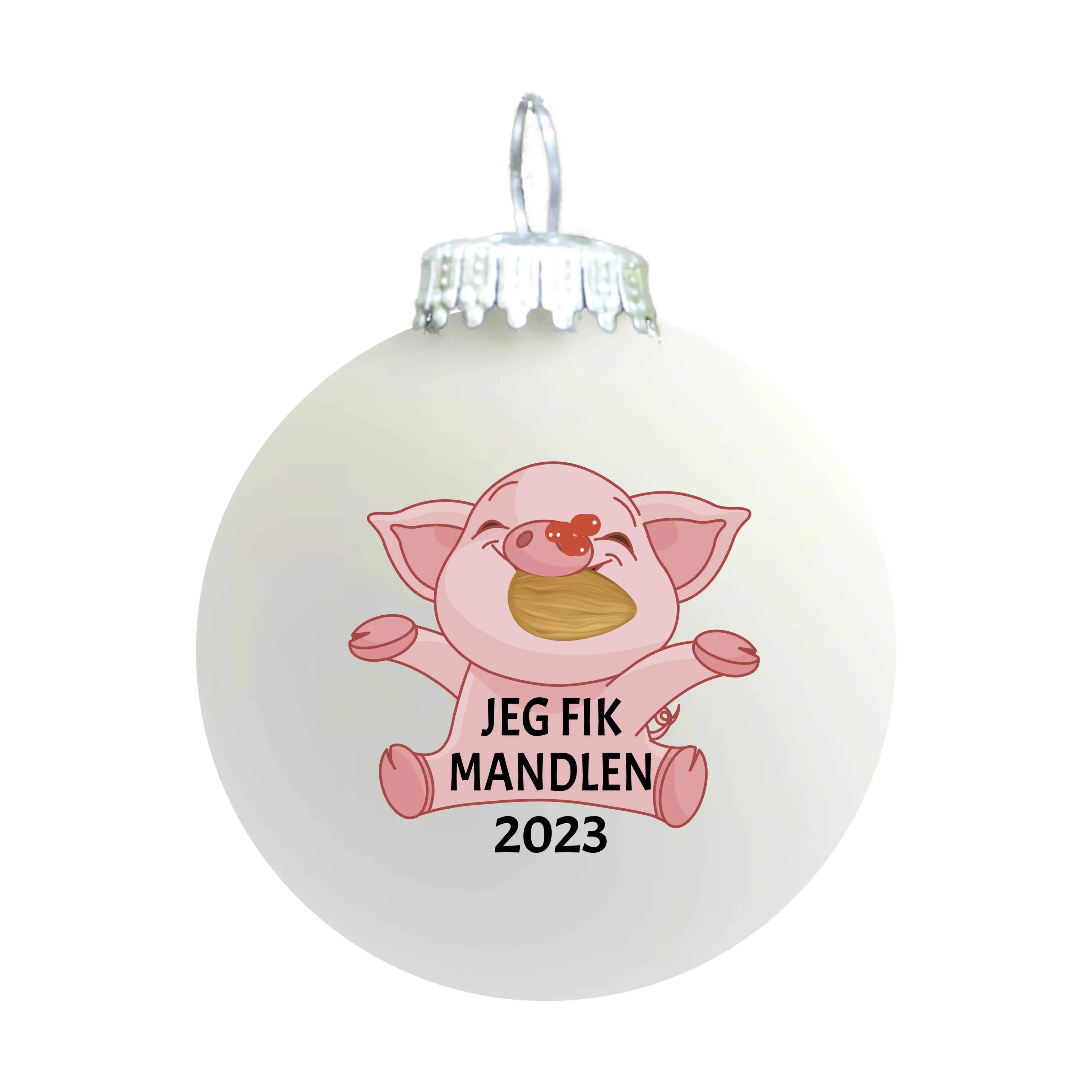 Rolsted Copenhagen Julekugler Julekugle - Jeg Fik Mandlen 2023 i Hvid, Jeg Fik Mandlen 2023, 1