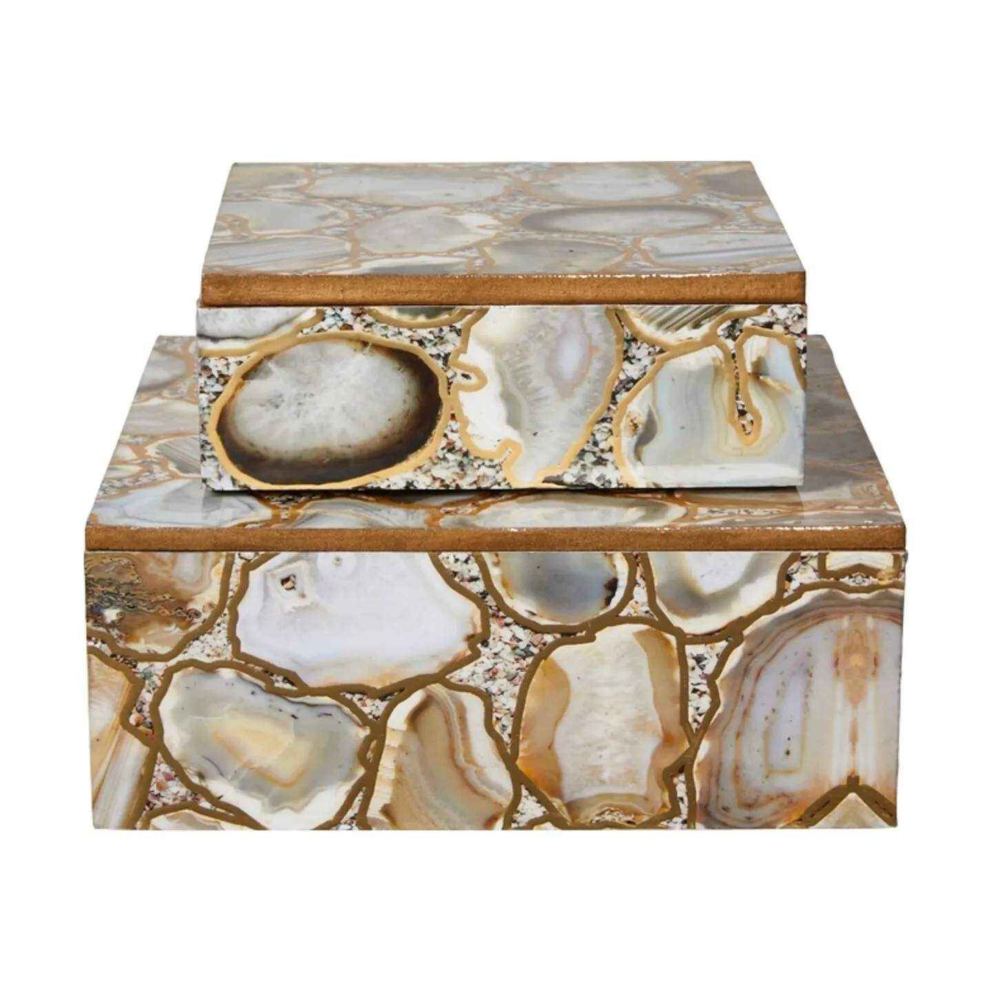 Speedtsberg Opbevaringsbokse Æske - 2 stk. i Marmor, B20 x L20 cm, 1