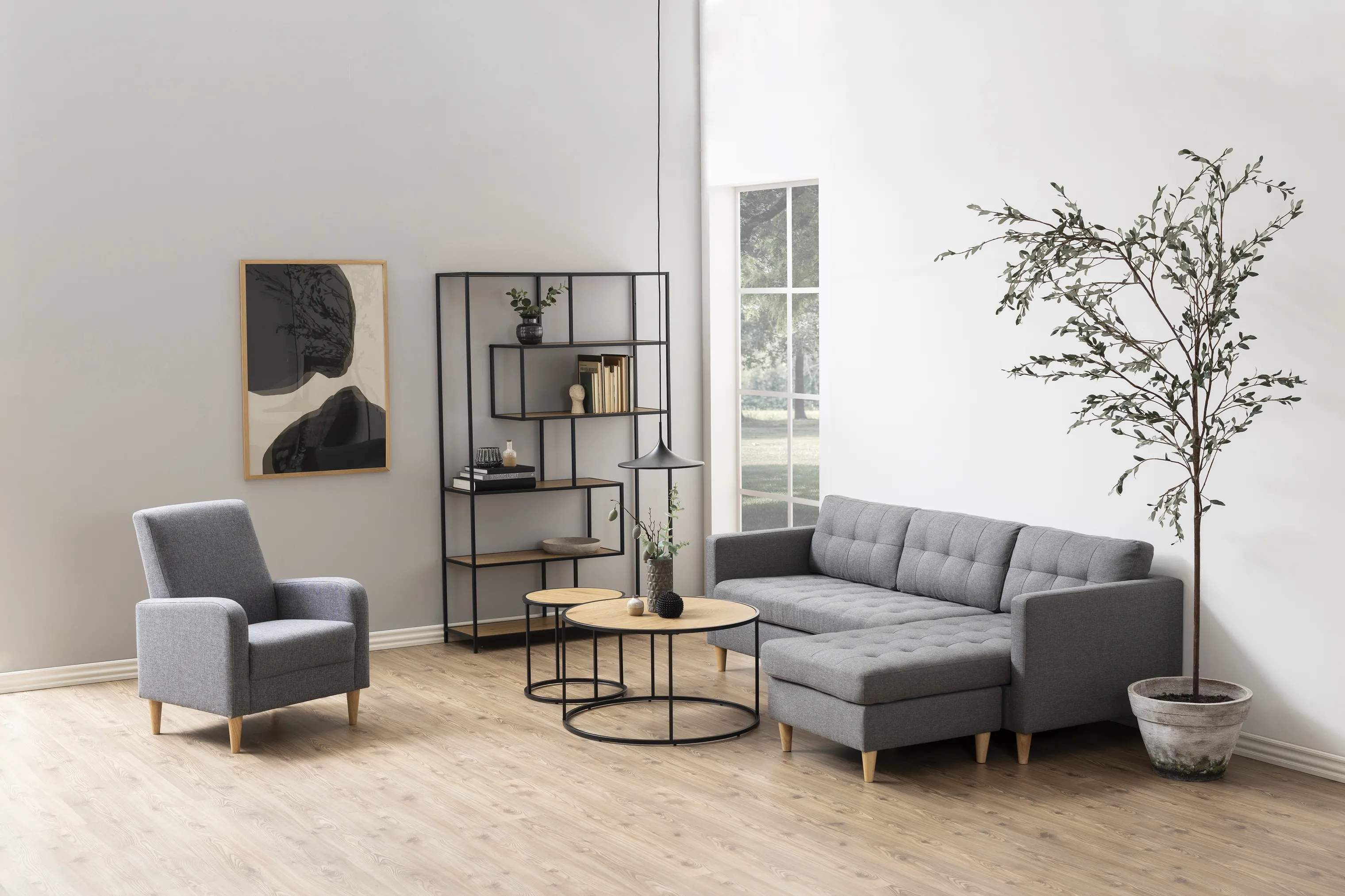CASA Living Reoler og tilbehør Seaford Reol i Natur/sort, 114 cm, 2