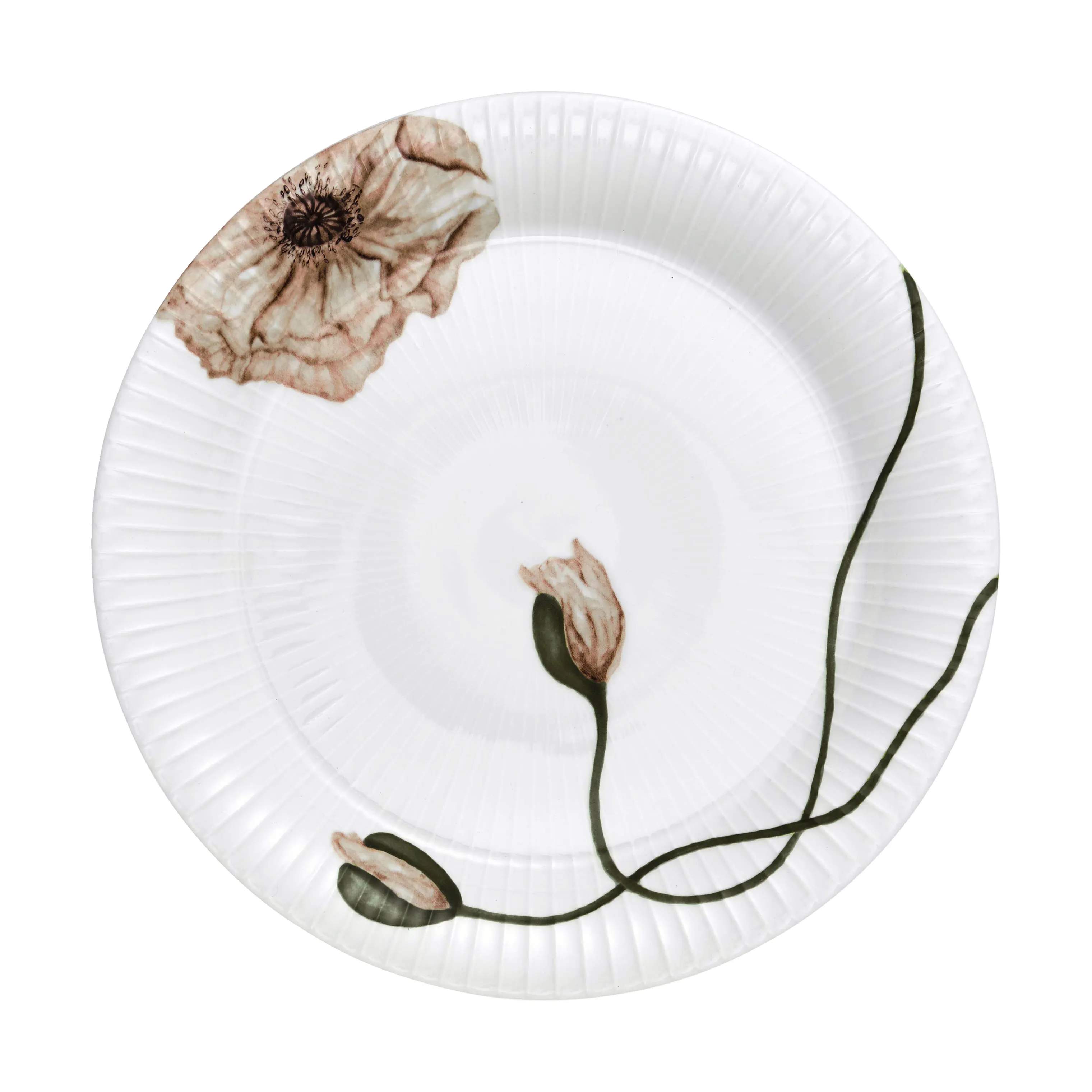 Kähler Middagstallerkener Hammershøi Poppy Tallerken i Hvid m. dekoration, 27 cm, 1