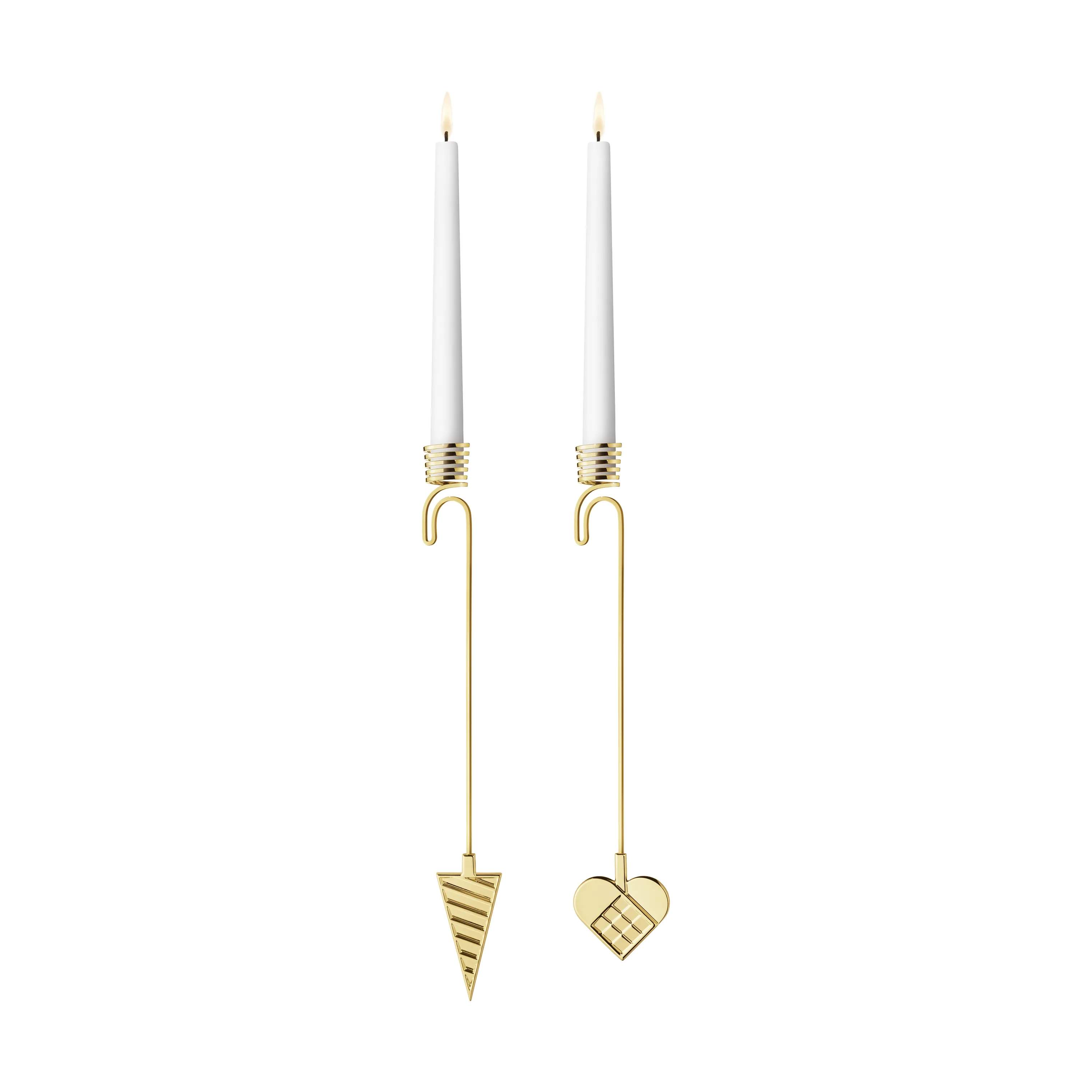 Georg Jensen Lysholdere og juletræslys Christmas Collectibles CC 2025 Lysholdersæt - 2 stk. i Guld, 1