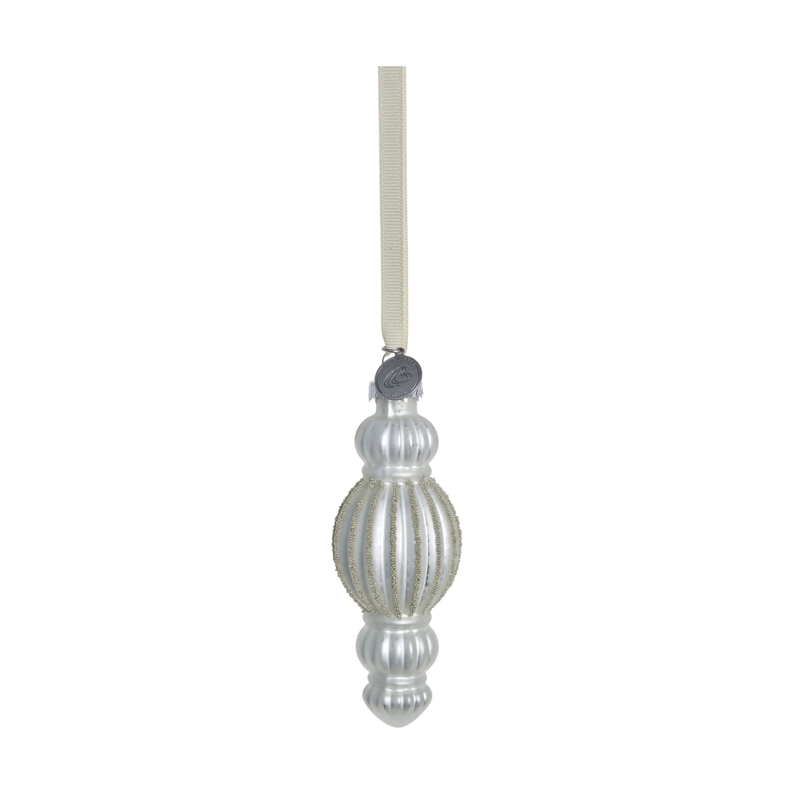 Lene Bjerre Juleophæng Perline Ornament i Hvid, H11,5 x B3,5 cm, 1