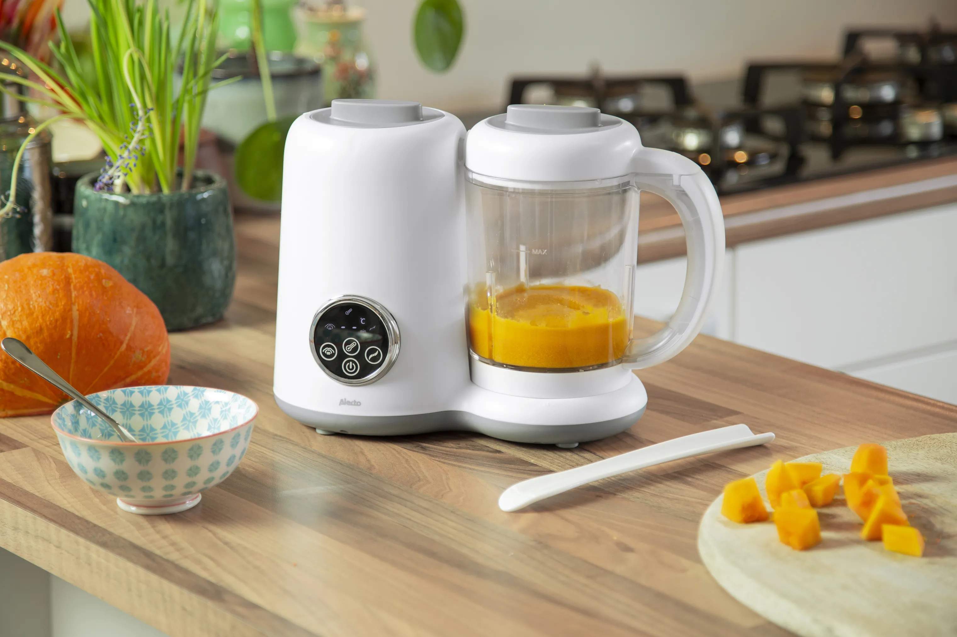 Alecto Baby Madtilberedning BFP-66 Dampblender til babymad i Hvid, 3