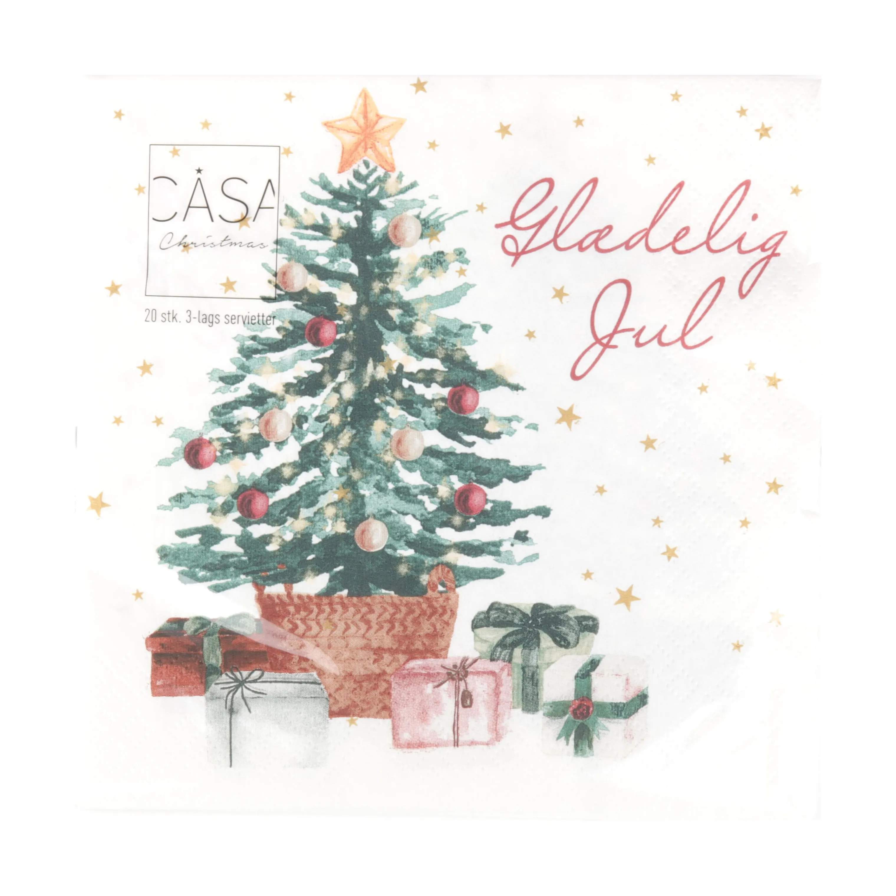Casa Christmas Juleservietter Papirservietter - 20 stk. i Hvid, 1
