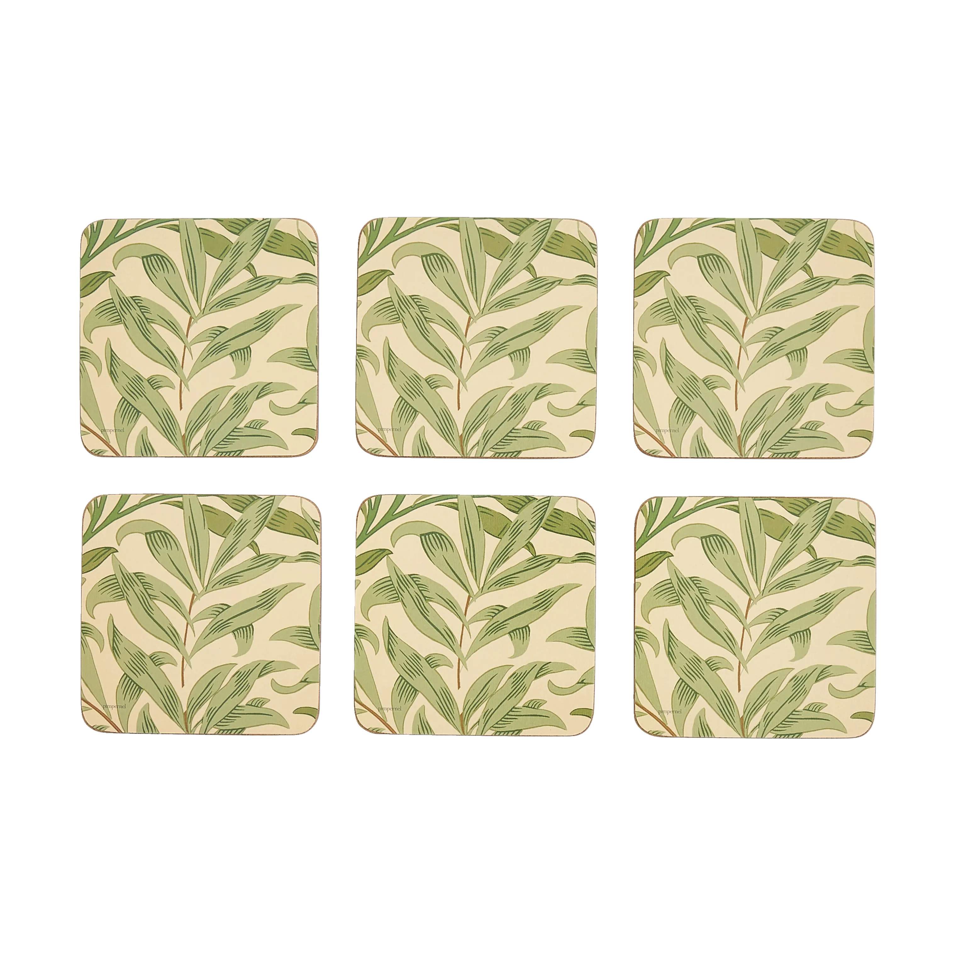 Pimpernel Glasbrikker og coasters Morris & Co Glasbrikker - 6 stk. i Grøn, 3