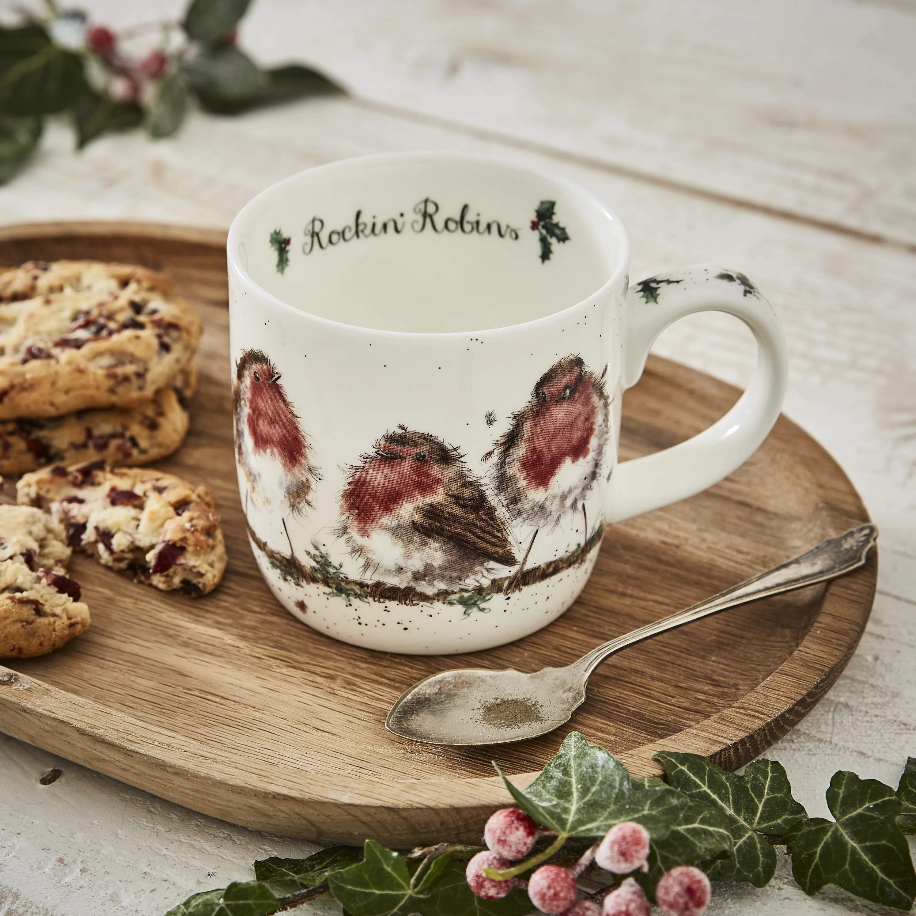 Royal Worcester Krus og kopper med hank Wrendale Krus - Rockin robins i Rockin Robin, 3