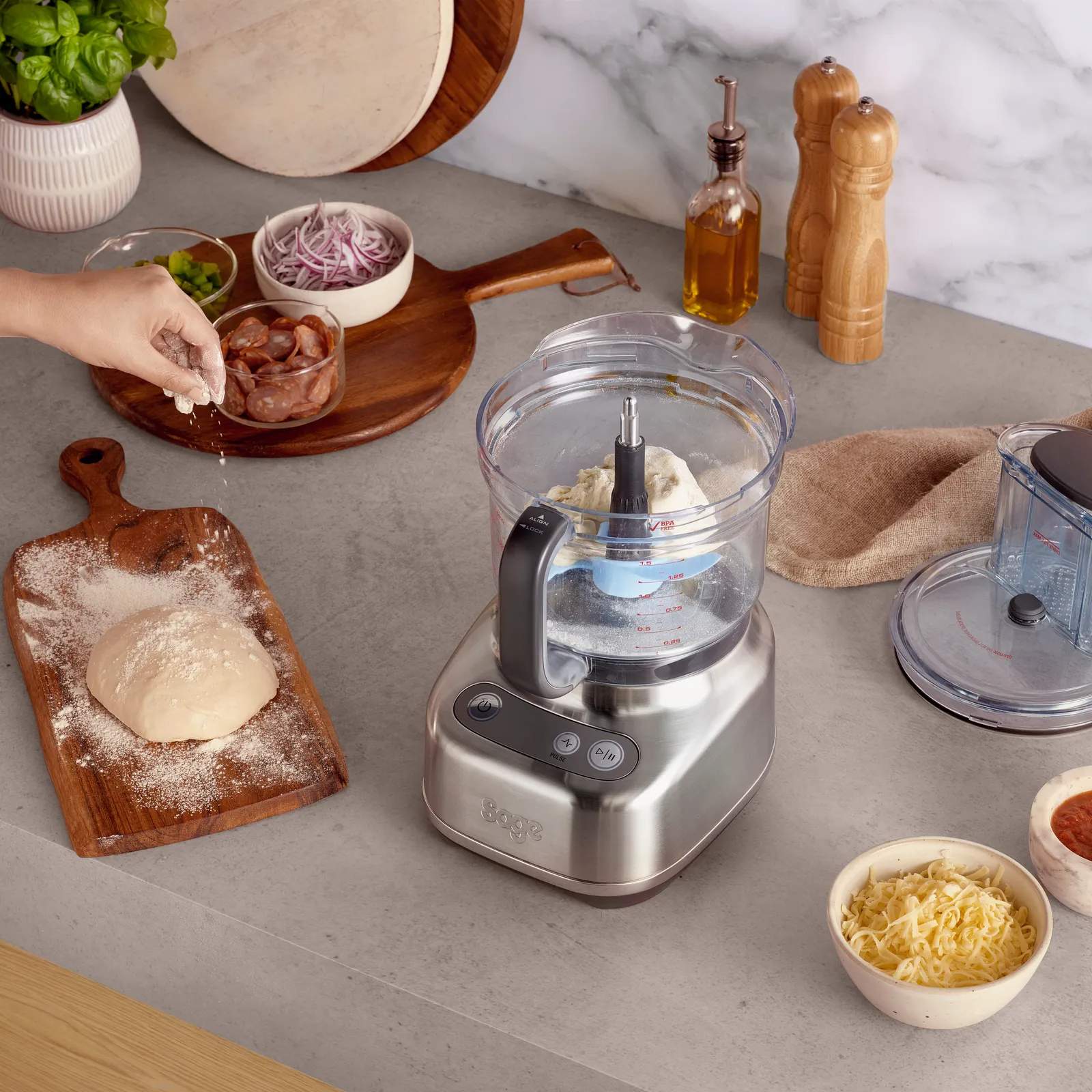 Sage Foodprocessorer Paradice 9 Foodprocessor i Brushed Stainless Steel, 3