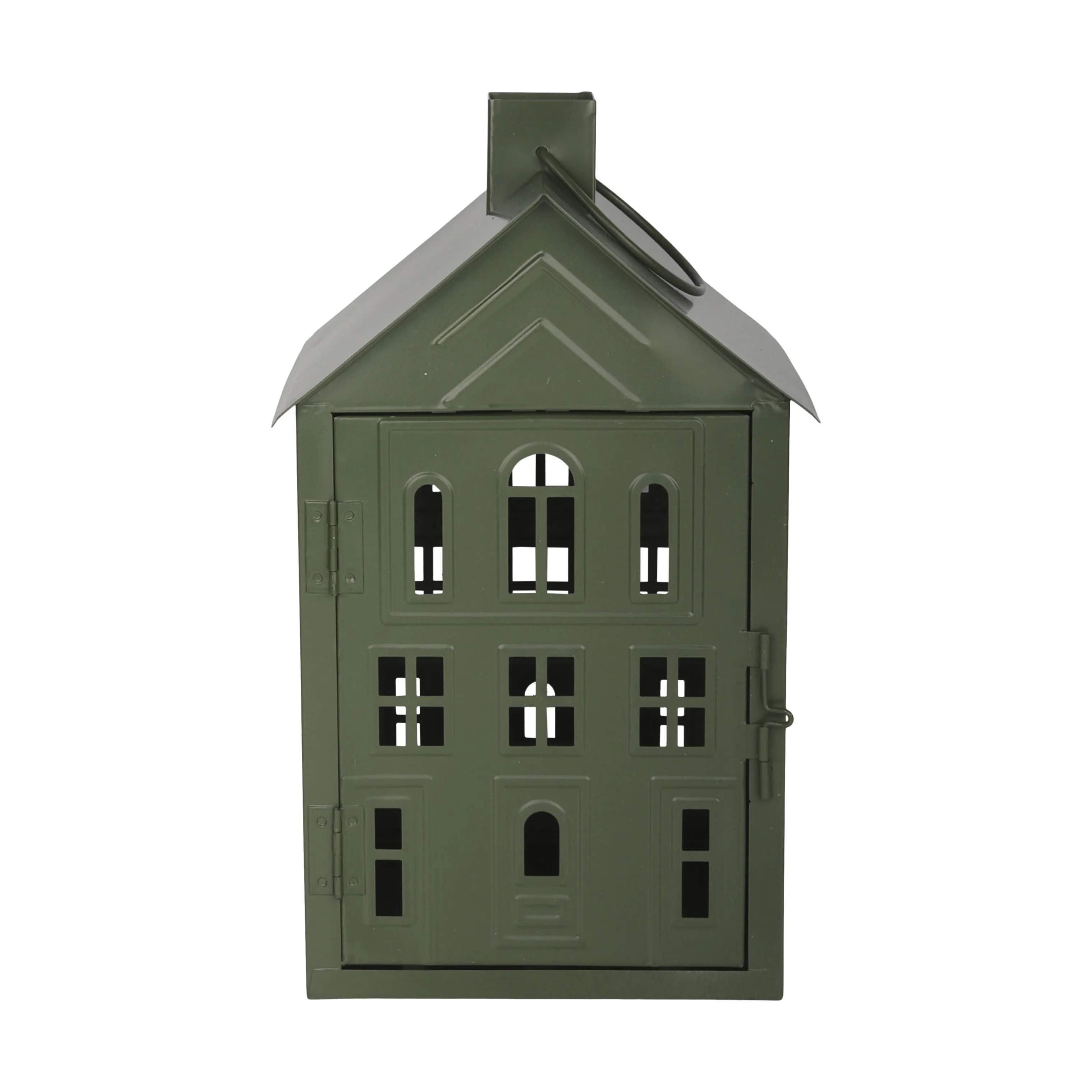 Casa Christmas Bloklysestage Lanterne i Grøn, 33,8 cm, 1