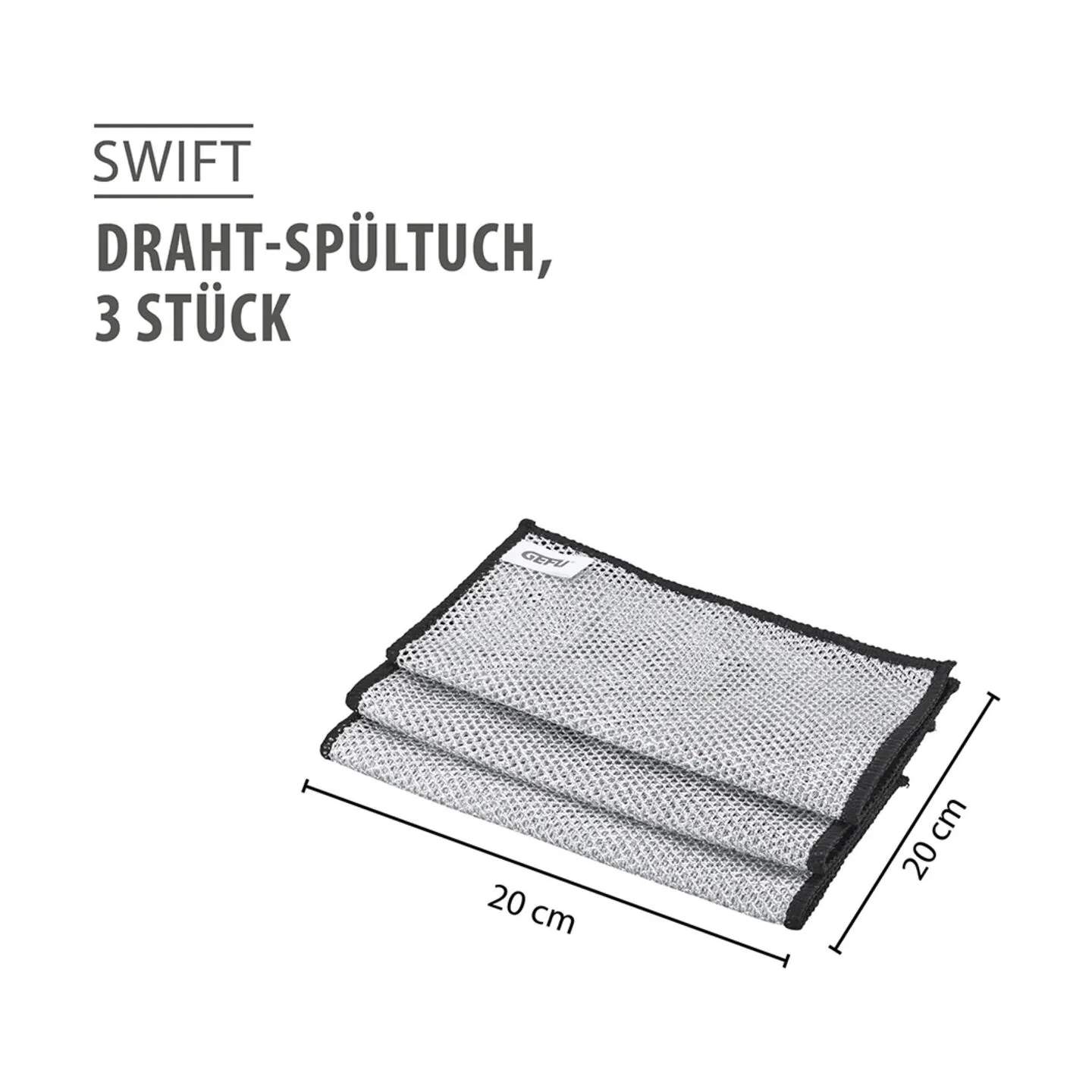 Gefu Karklude Swift Karklud - 3 stk. i Sort/sølv, 3