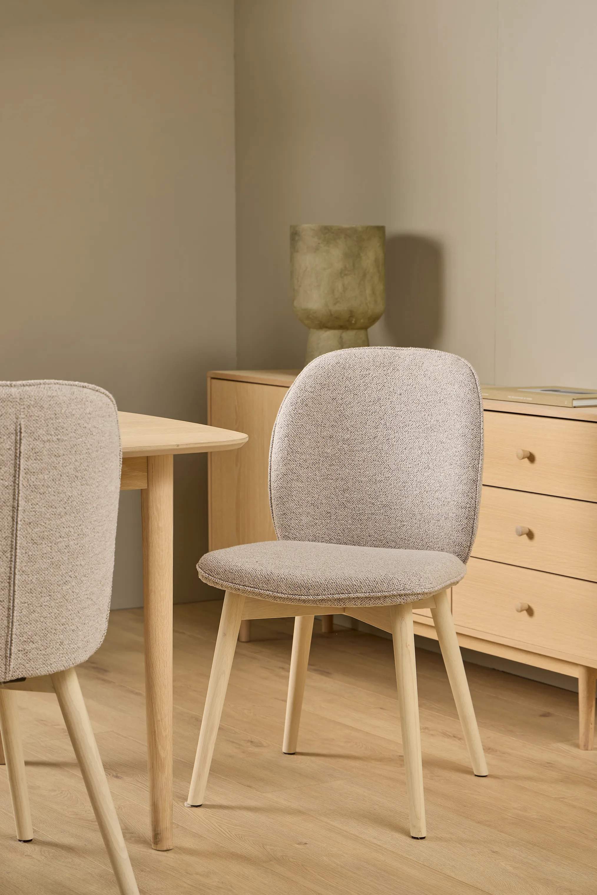 CASA Living Spisebordsstole Cindy Spisebordsstol - 2 stk i Beige/hvidpigmenteret, 2