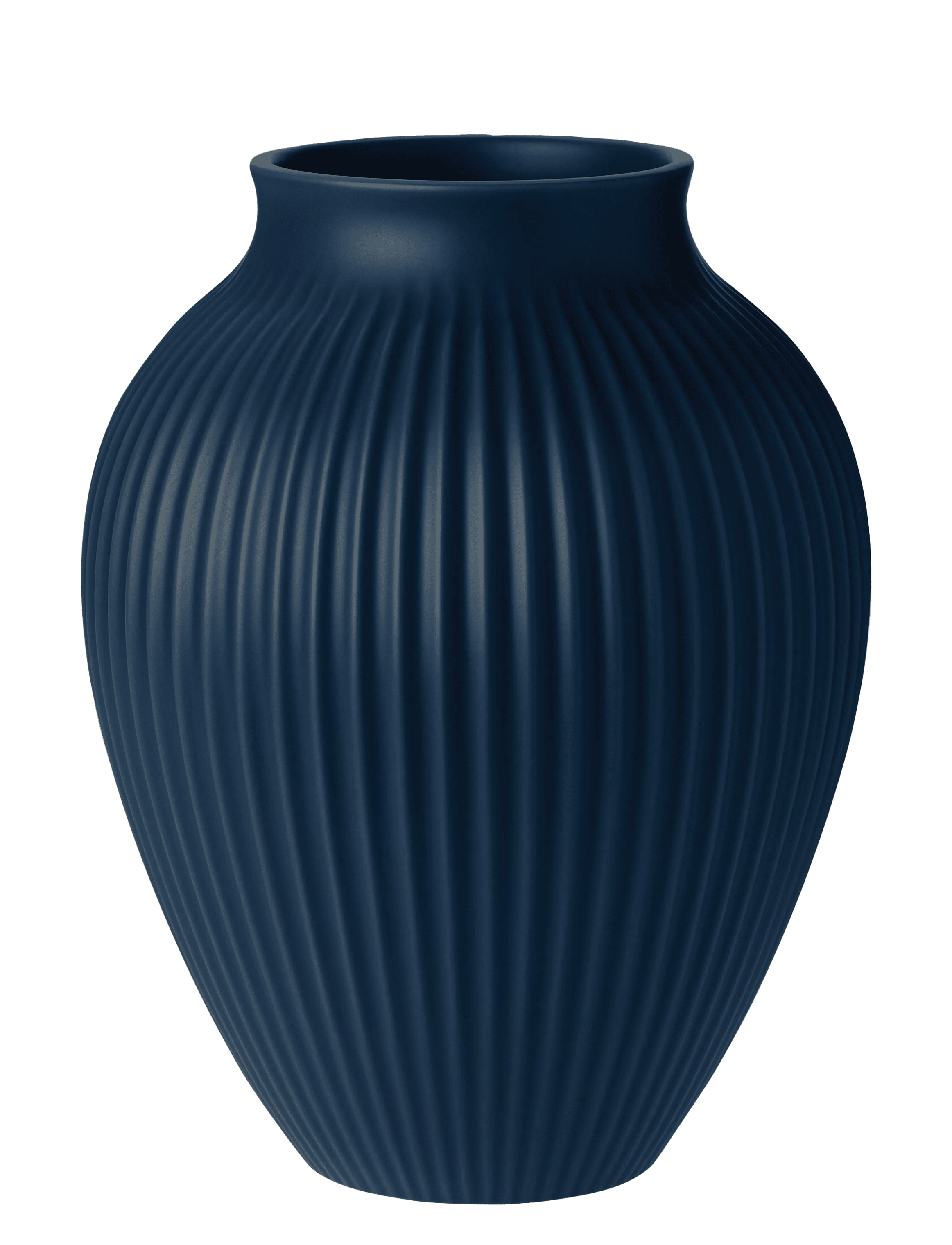 Knabstrup Keramik Vaser Ripple Vase i dark blue, 27 cm, 1