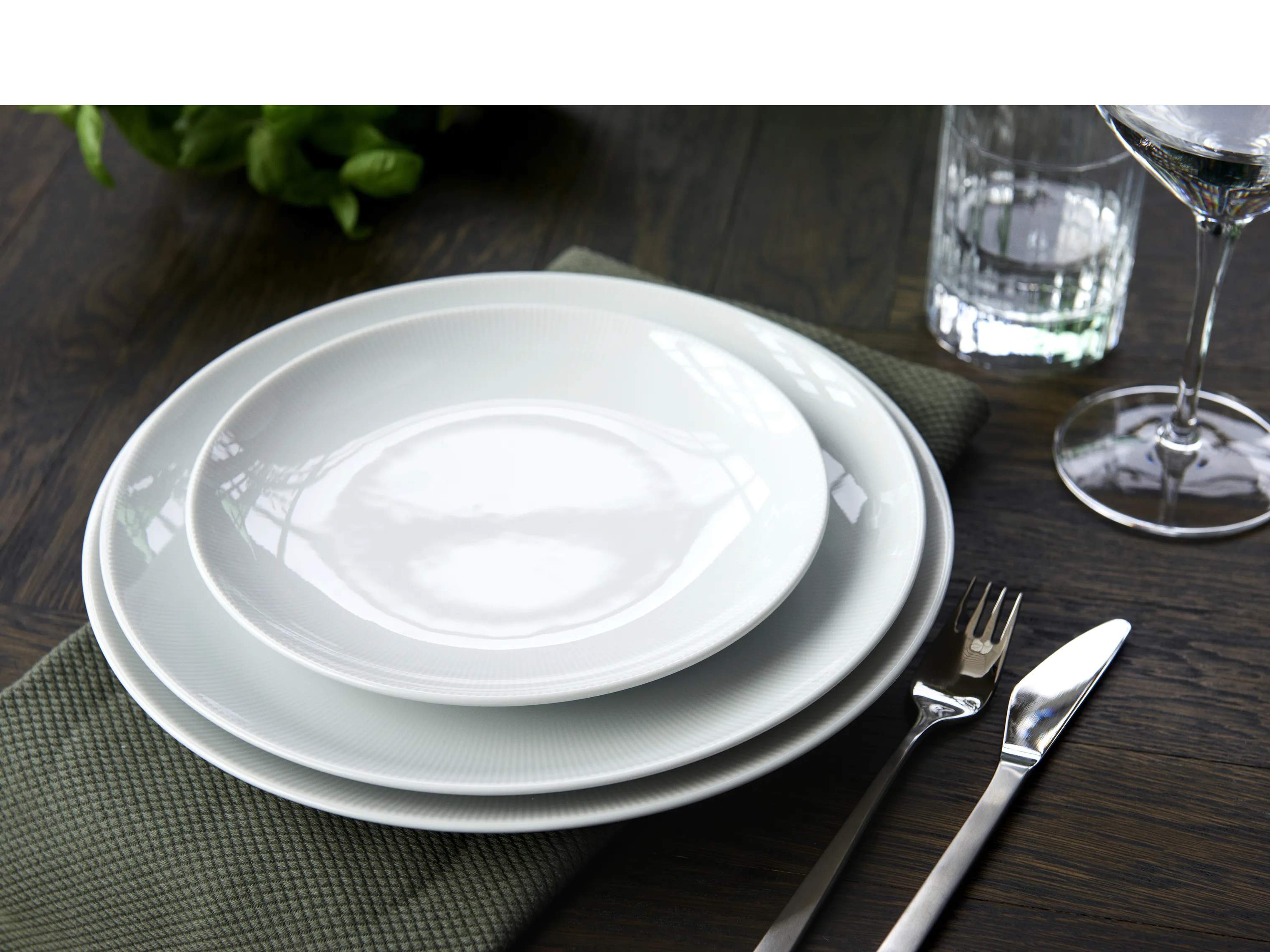 Pillivuyt Middagstallerkener Eventail Tallerken i Hvid, 27 cm, 2