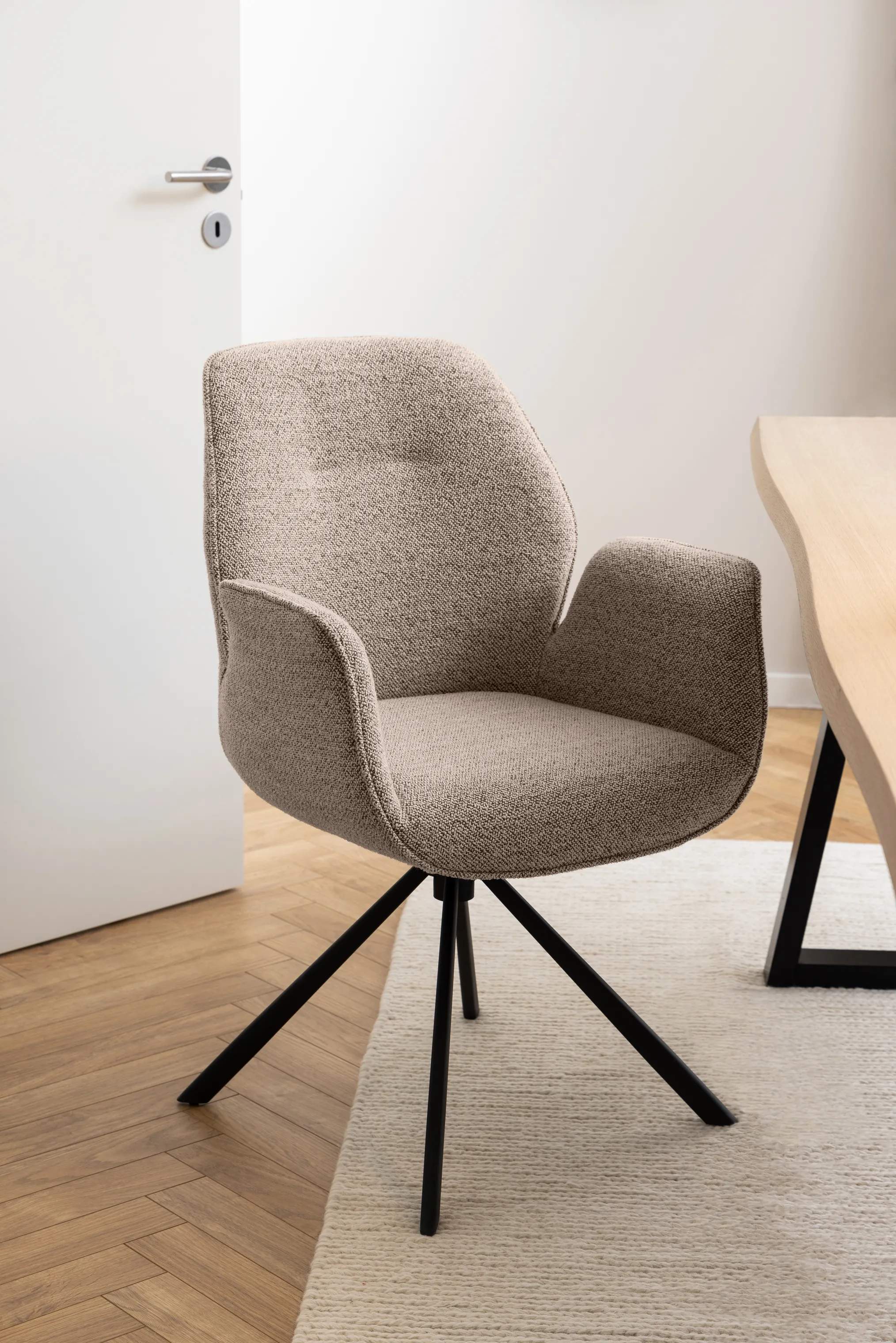 CASA Living Spisebordsstole Aura Spisebordsstol i mørk beige, 3