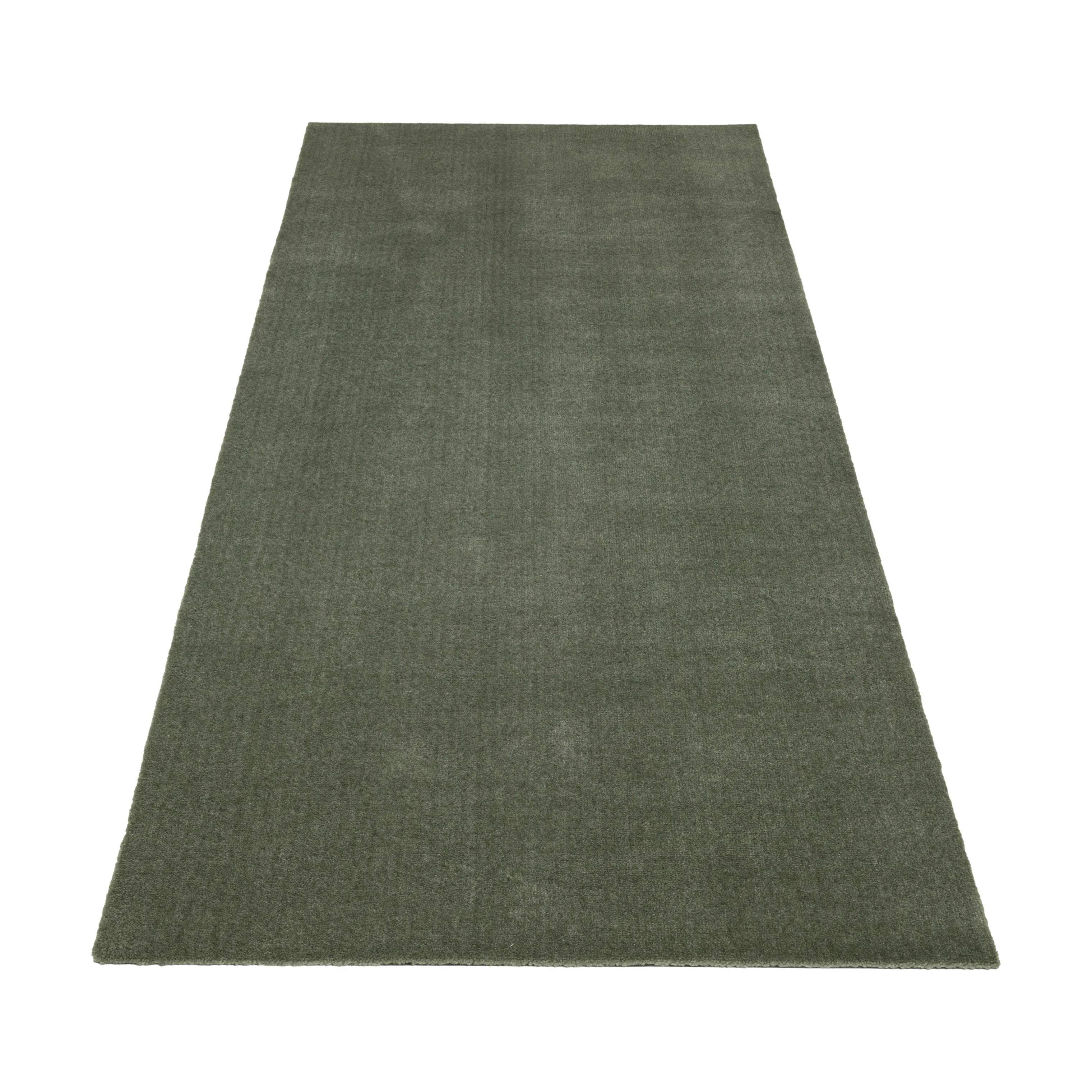 Tica Copenhagen Gulvtæpper Uni Color Løber i støvet grøn, B90 x L200 cm, 4