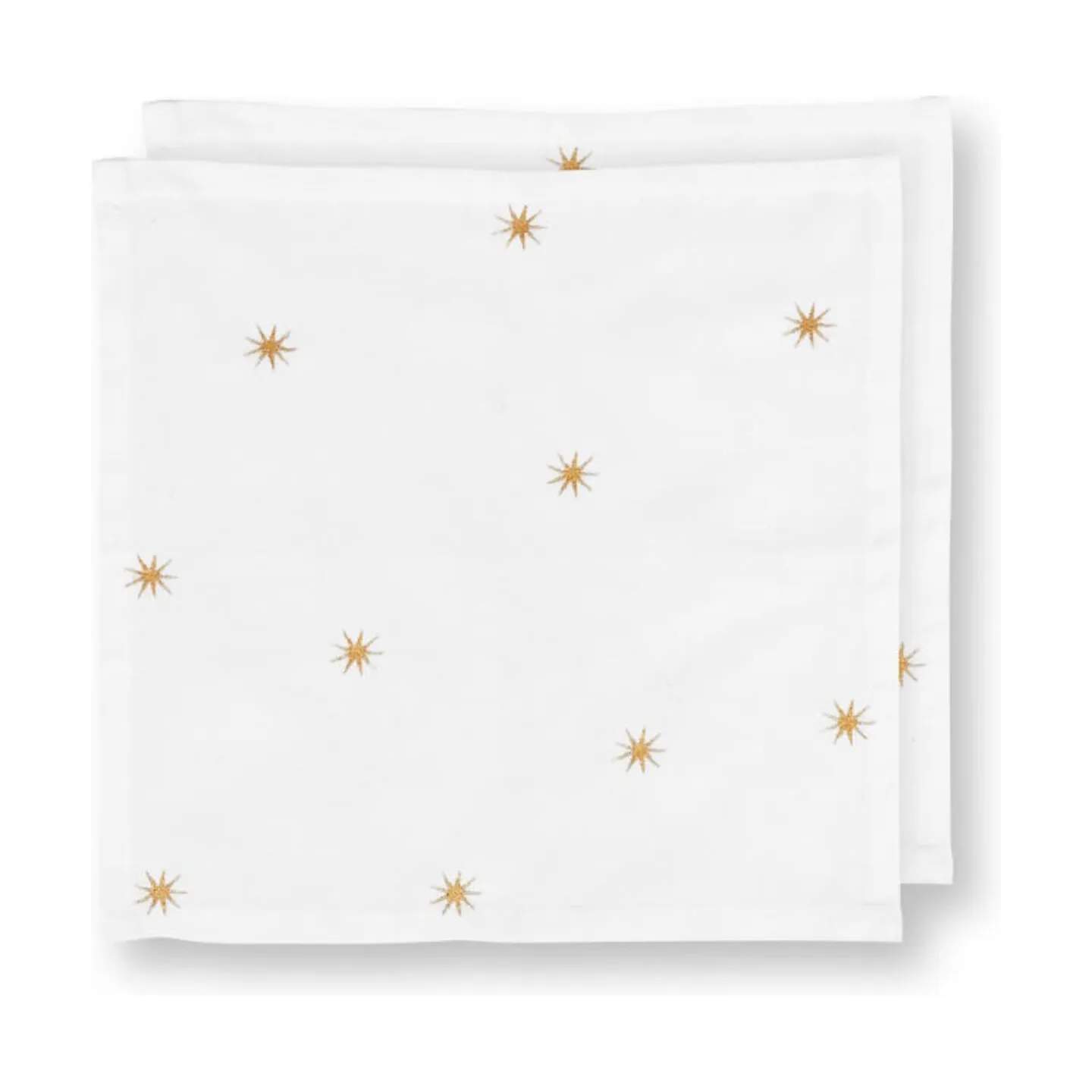 Dot Delight Stofserviet - 2 stk., hvid / guld, large