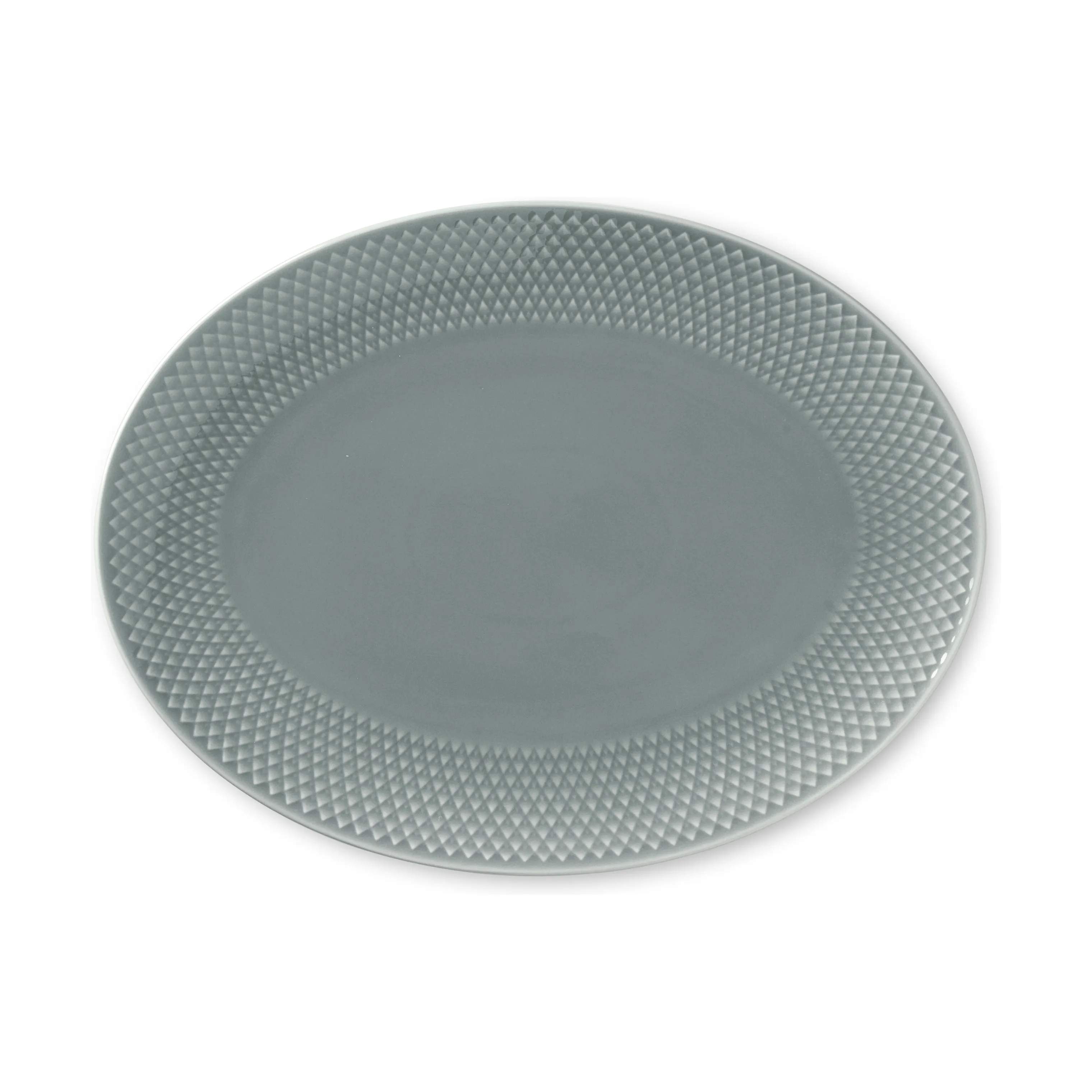 Lyngby Porcelæn Serveringsfade Rhombe Earth Serveringsfad i Moss, 1