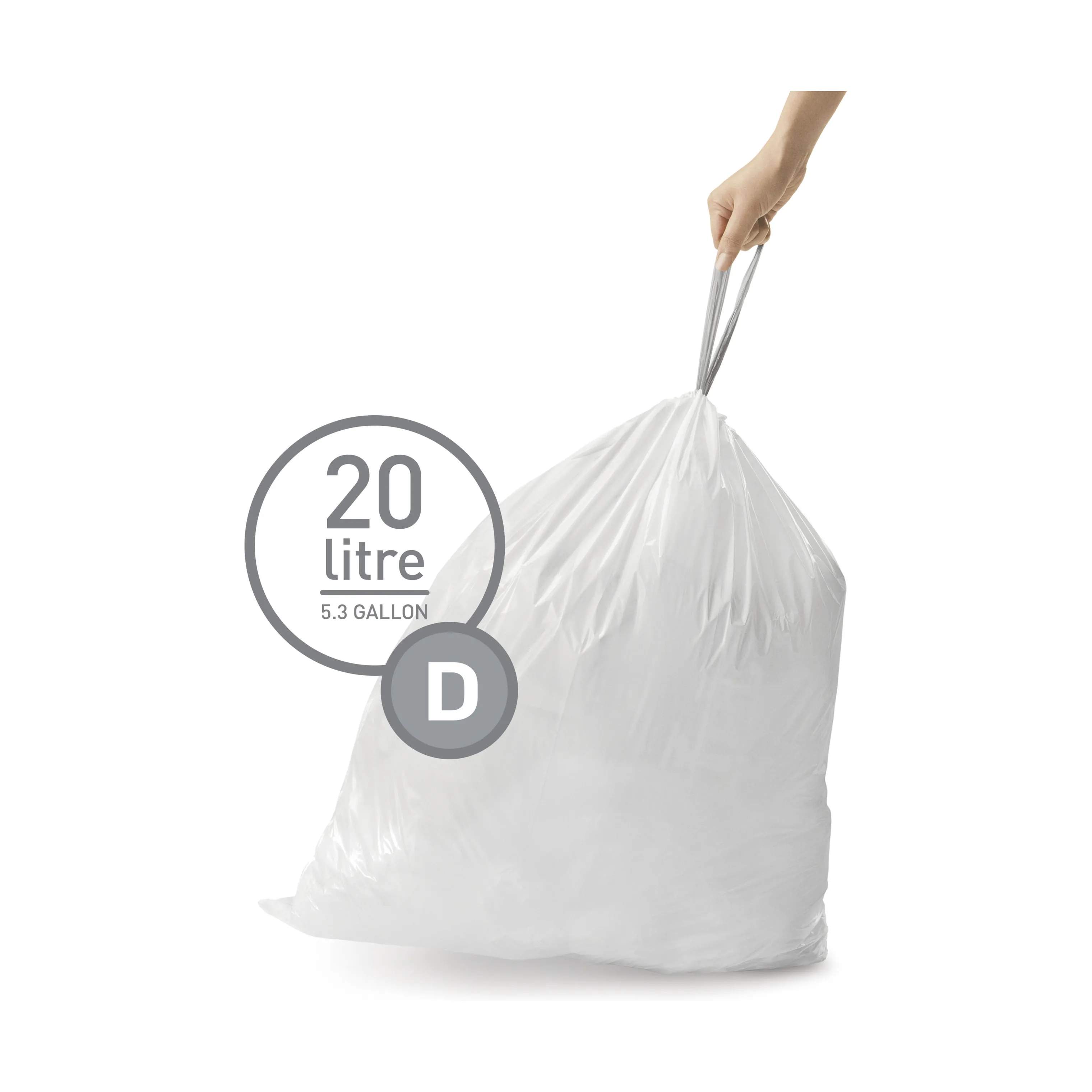 Simplehuman Affaldsposer Affaldsposer kode D - 60 stk. i D - 20 liter, 1
