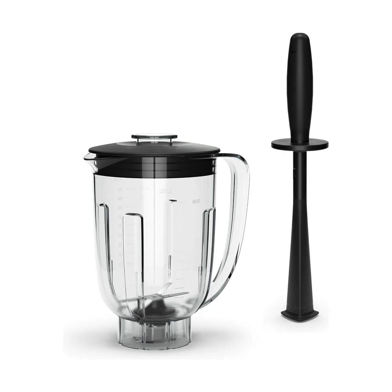 Blender m. tamper, klar, large