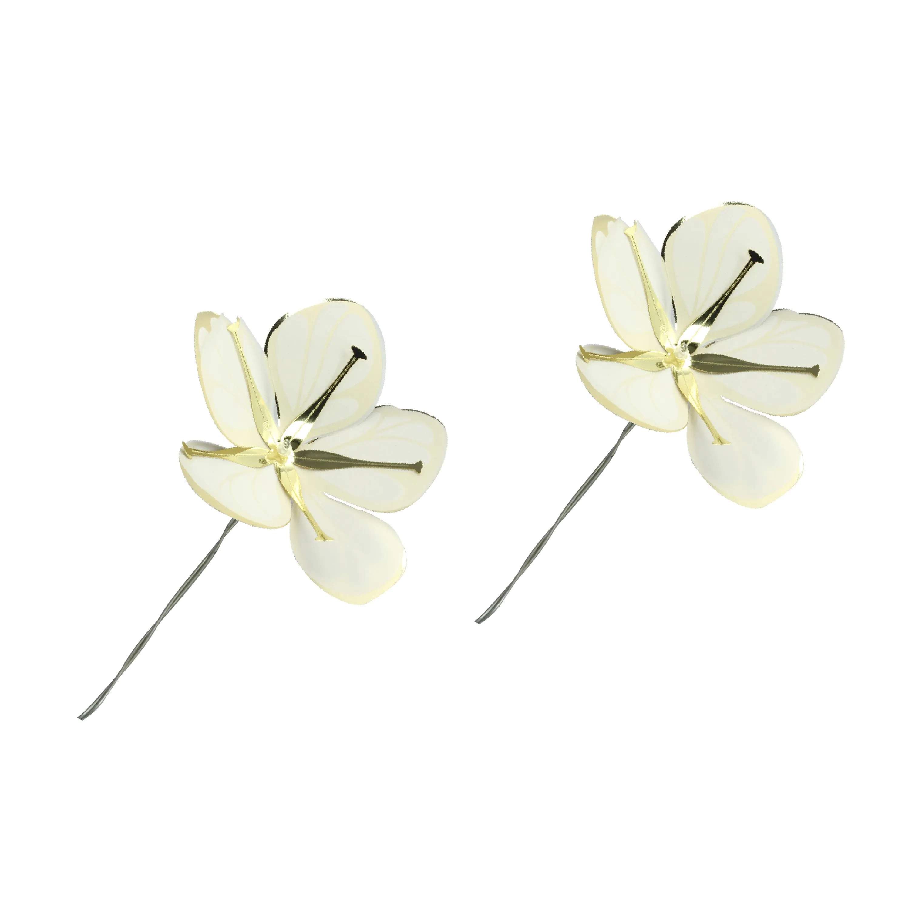 Jette Frölich Design Påskepynt Påske Papirblomster - 2 stk. i Hvid/guldfarvet, 1