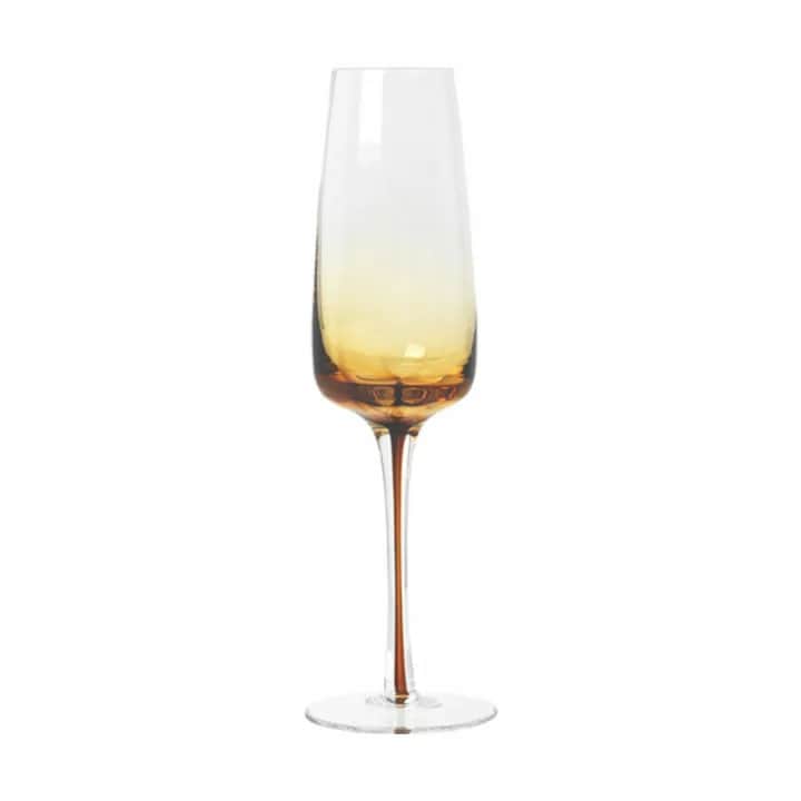 Amber Champagneglas, amber, large