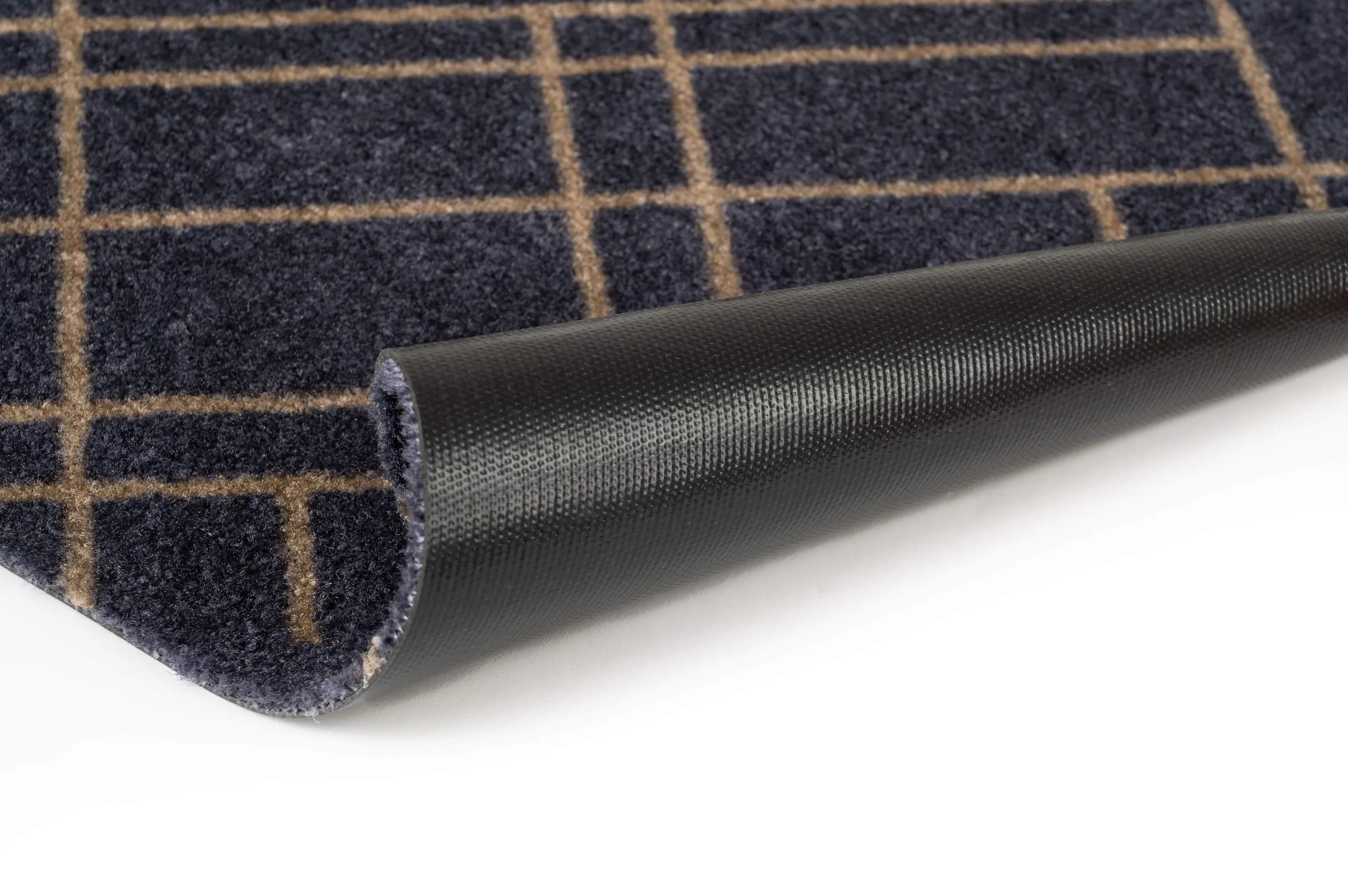 Tica Copenhagen Dørmåtter Lines Dørmåtte i blå, B90 x L60 cm, 3