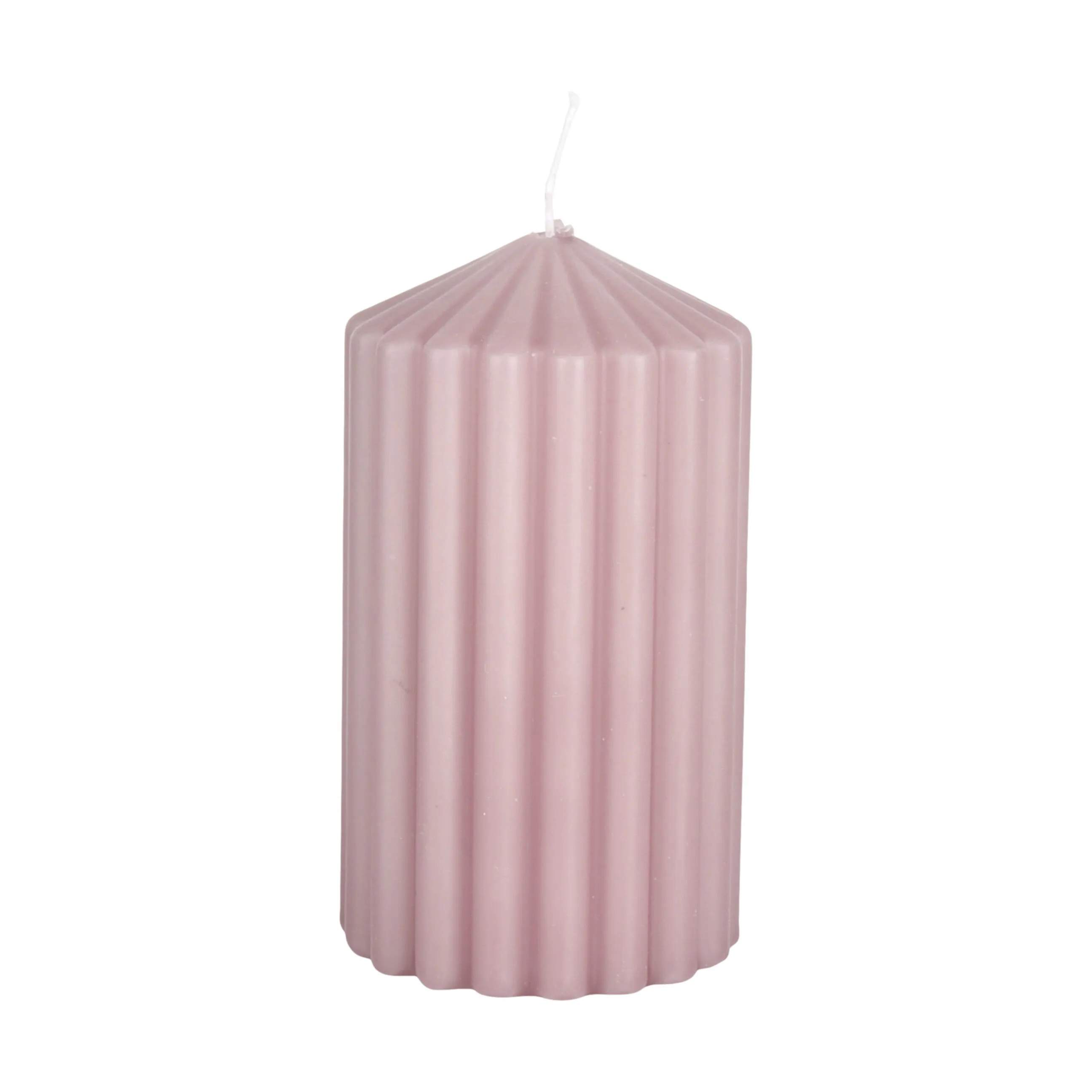 Rillet Bloklys, lys rosa, large