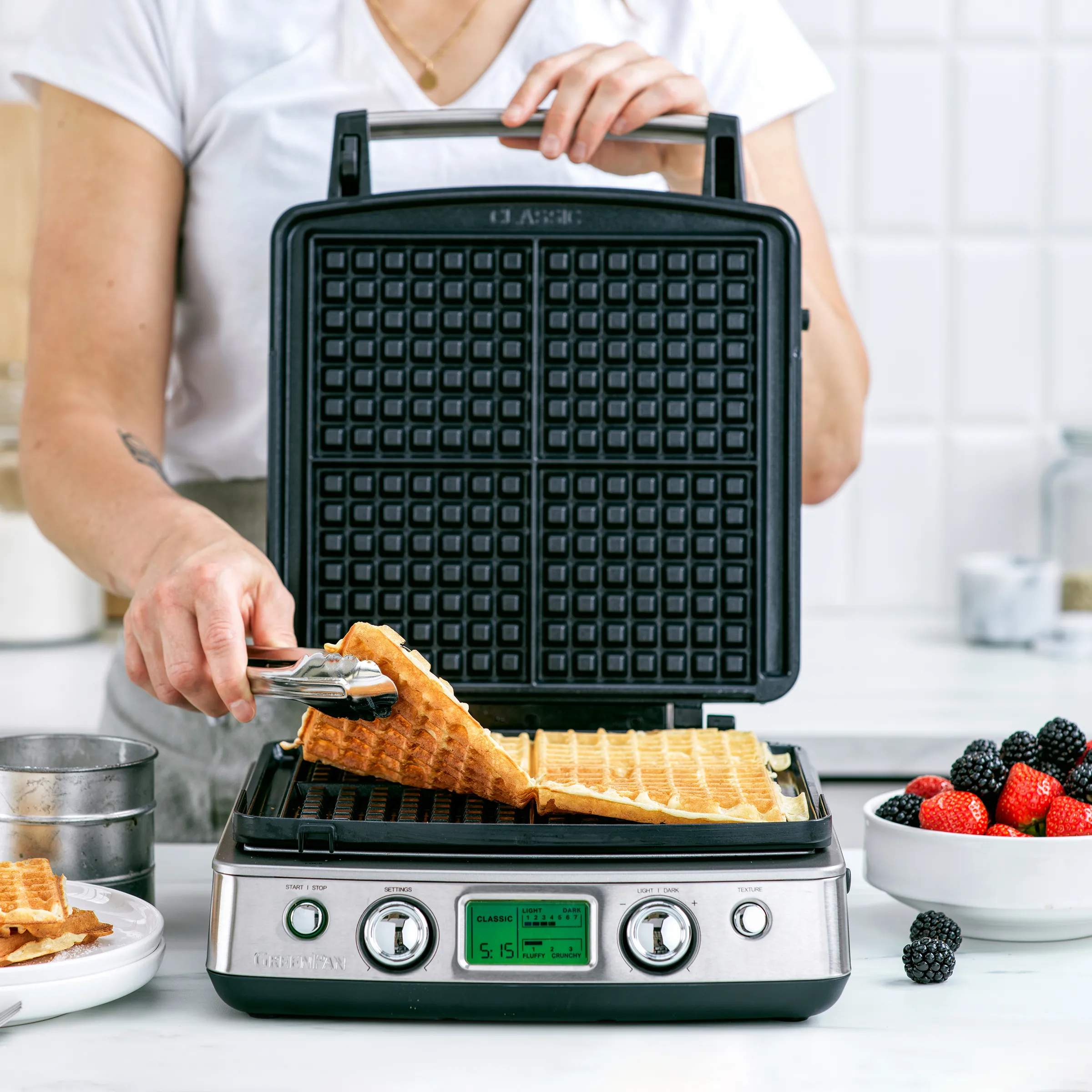 Greenpan Vaffeljern Elite Vaffeljern i Stål, 5